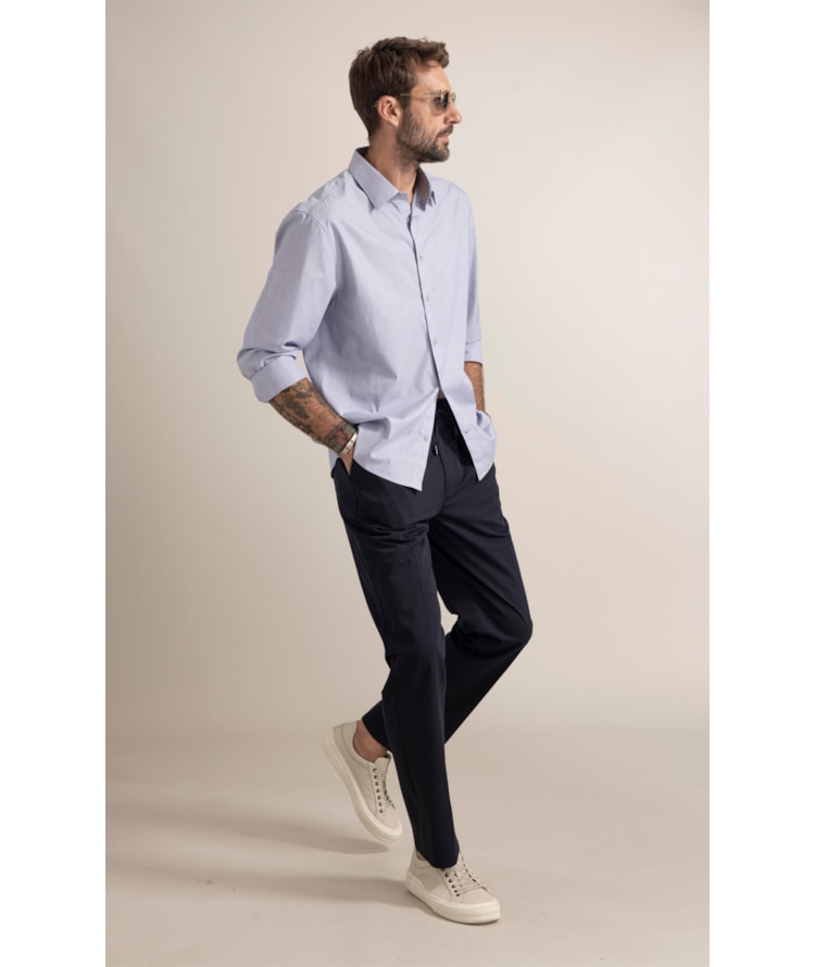 Camisa Boxera Algodão Azul Bic