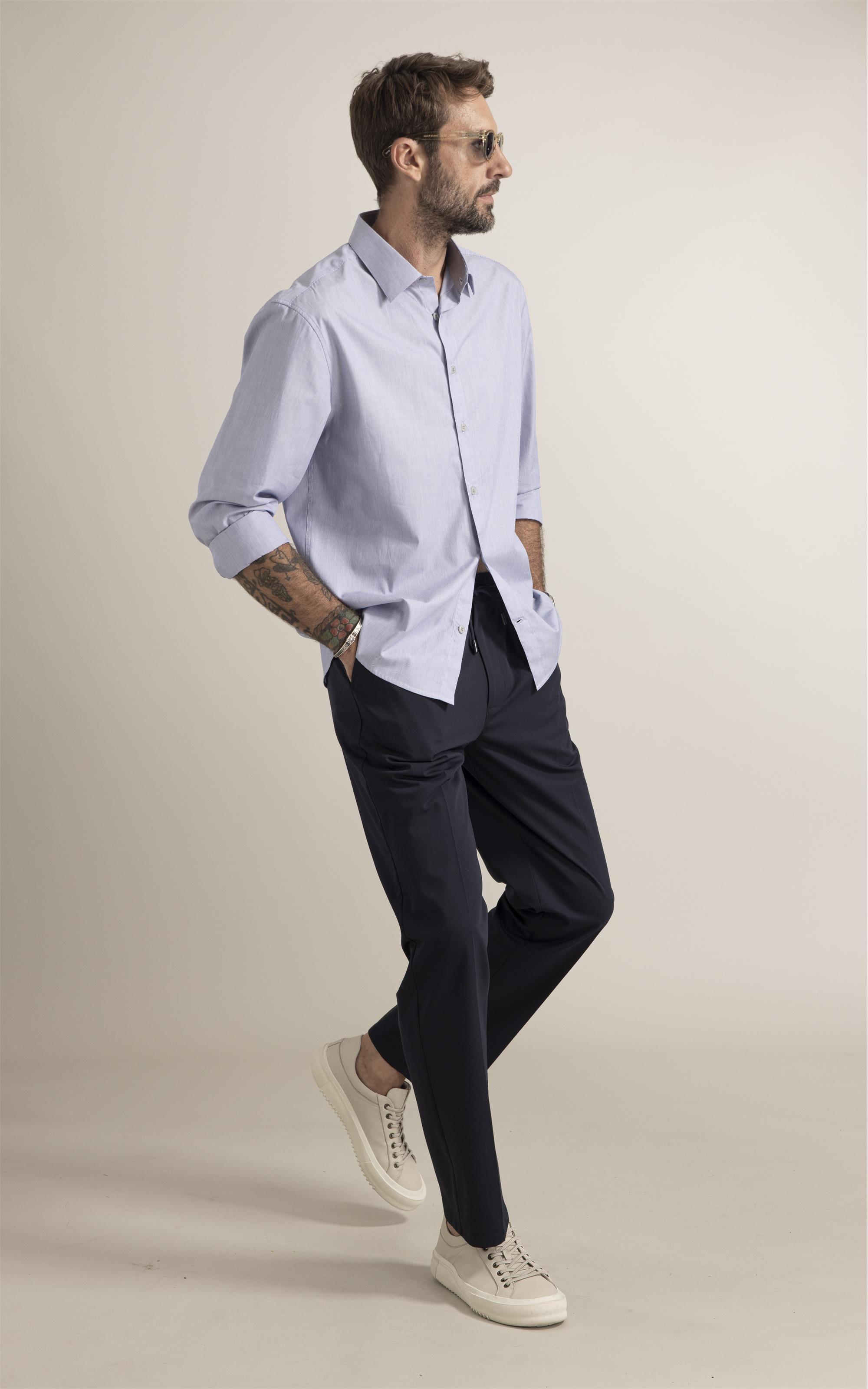 Camisa Boxera Algodão Azul Bic