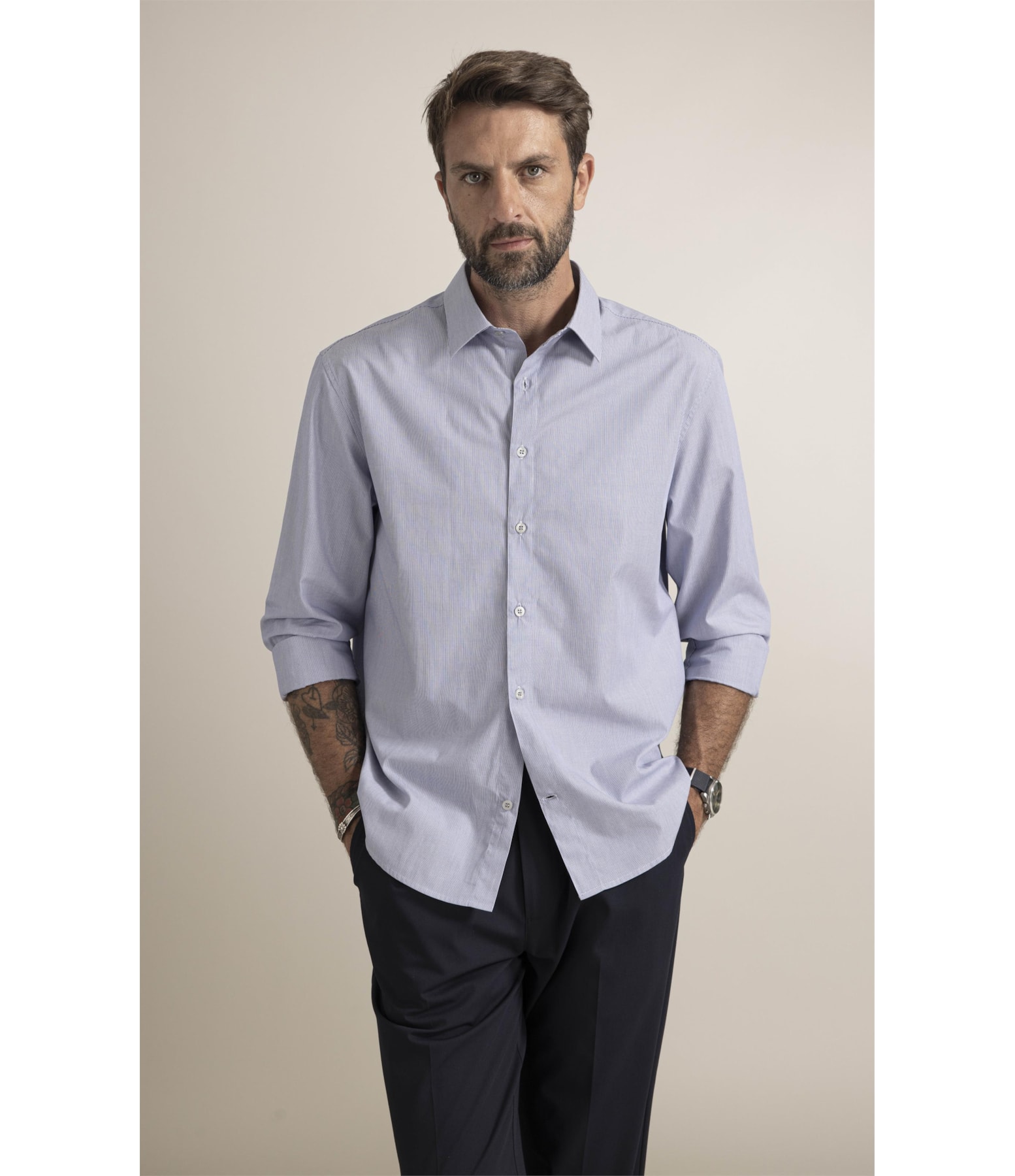 Camisa Boxera Algodão Azul Bic