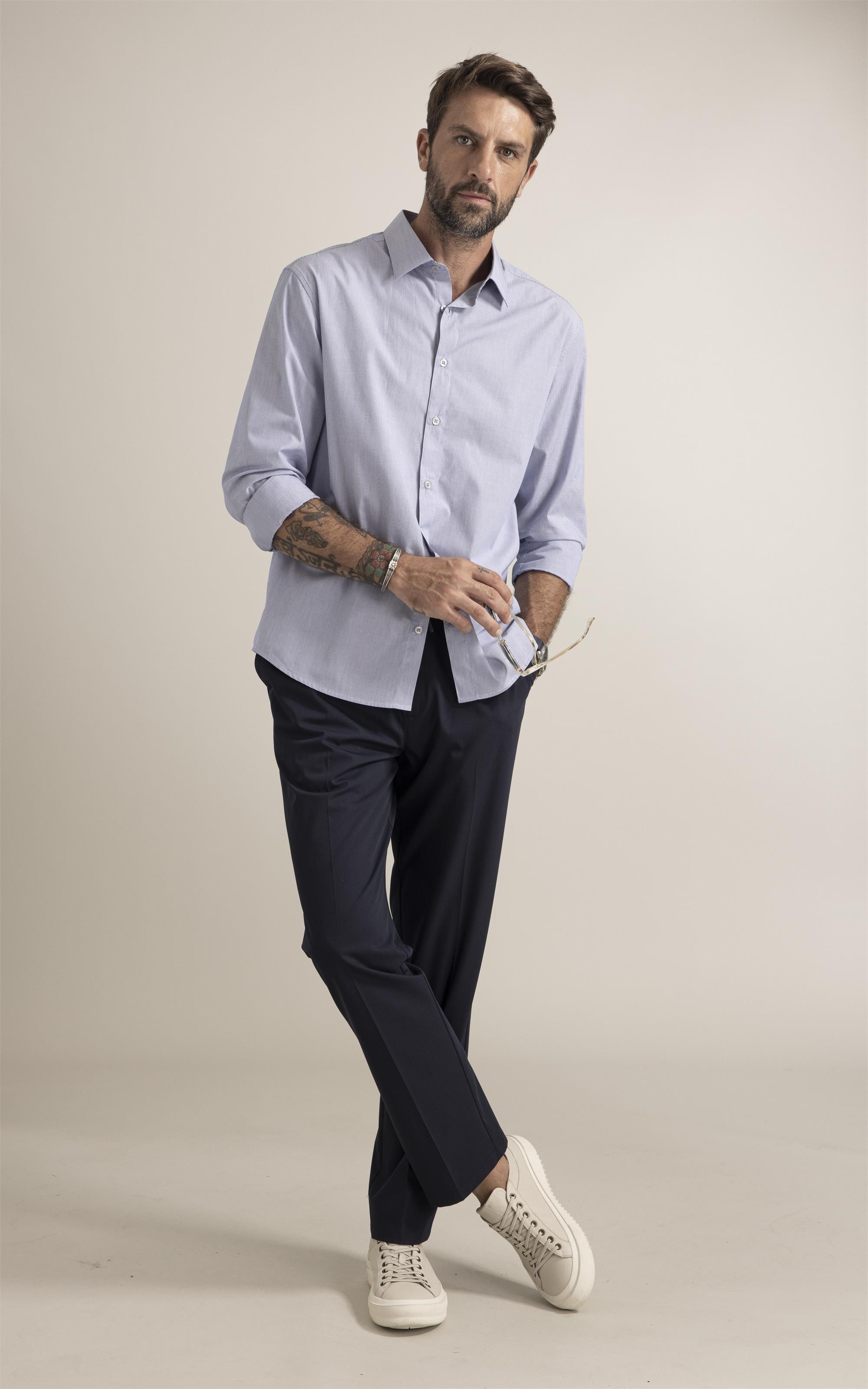 Camisa Boxera Algodão Azul Bic