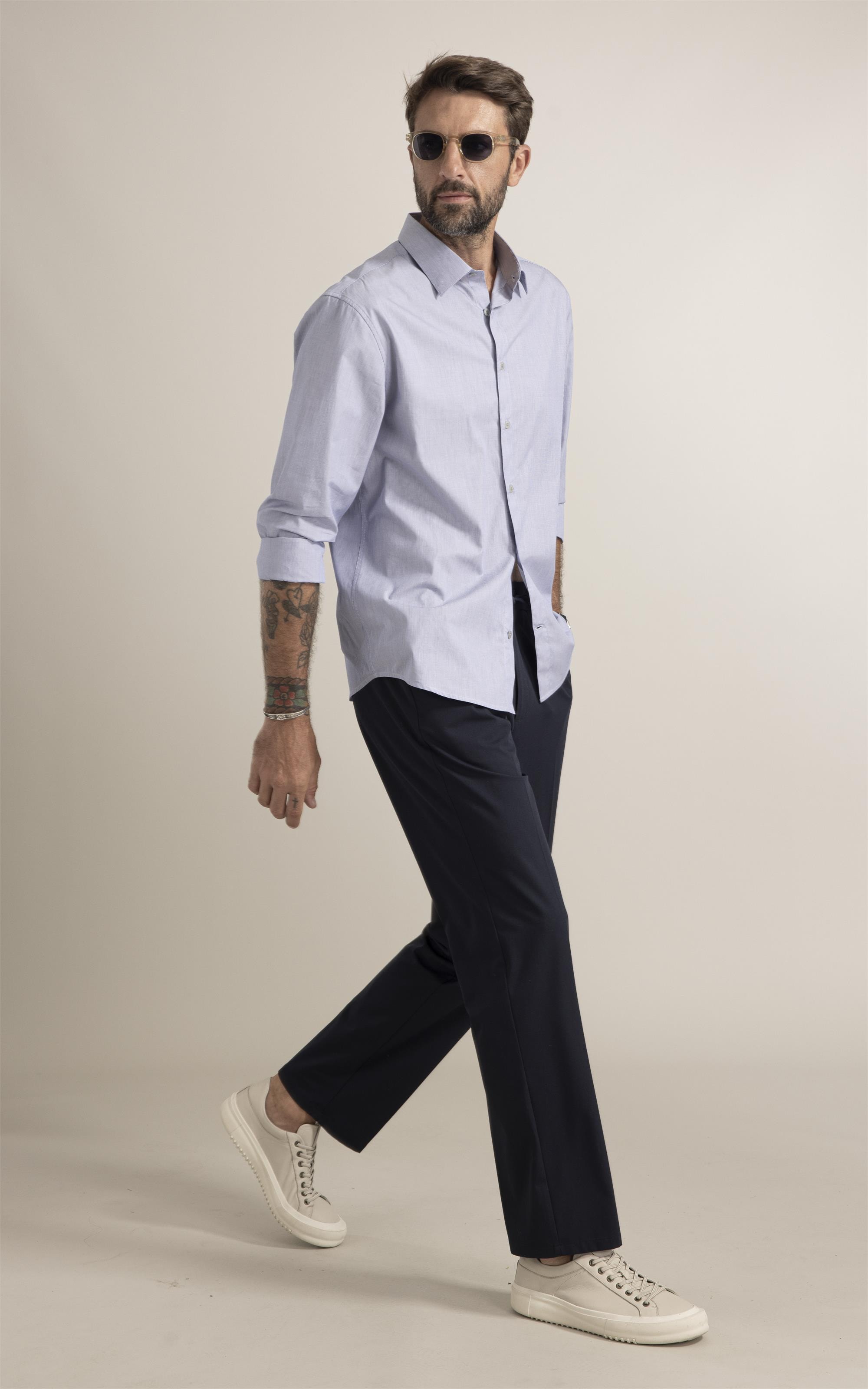 Camisa Boxera Algodão Azul Bic