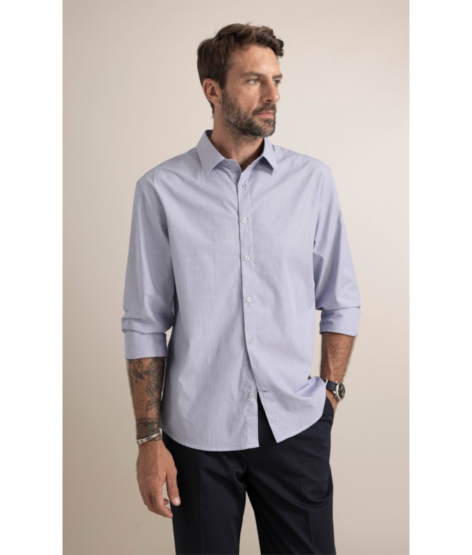 Camisa Boxera Algodão Azul Bic