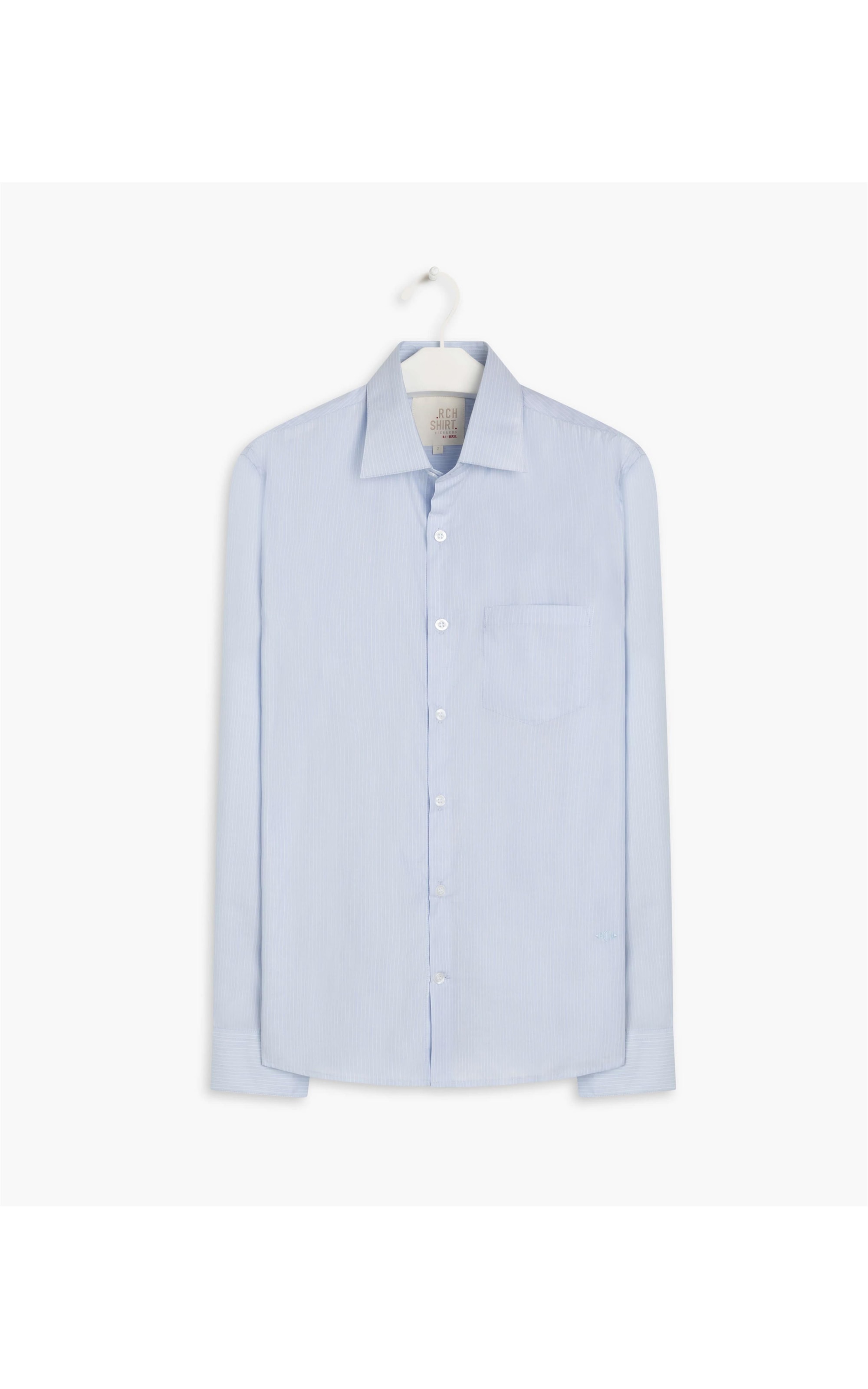 Camisa Caio Traveller Ft Listrado Ml Azul Claro