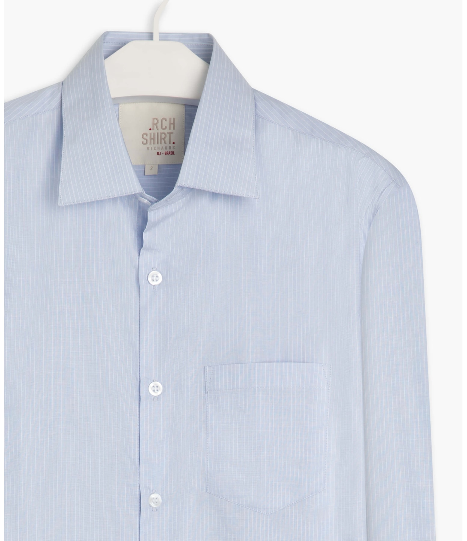 Camisa Caio Traveller Ft Listrado Ml Azul Claro