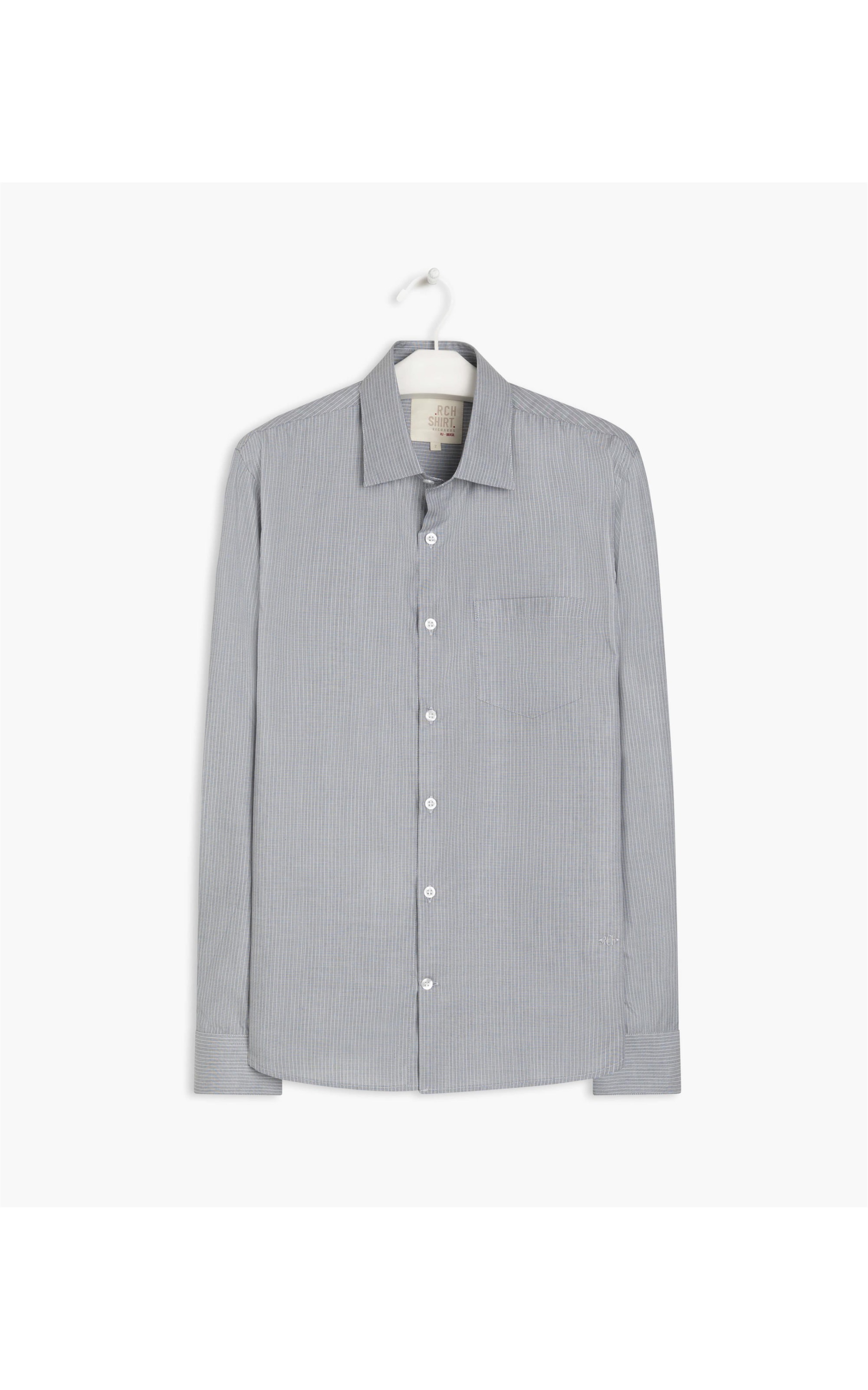 Camisa Caio Traveller Ft Listrado Ml Cinza Claro