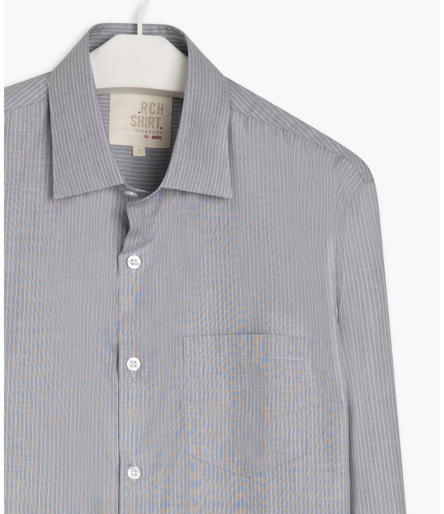 Camisa Caio Traveller Ft Listrado Ml Cinza Claro