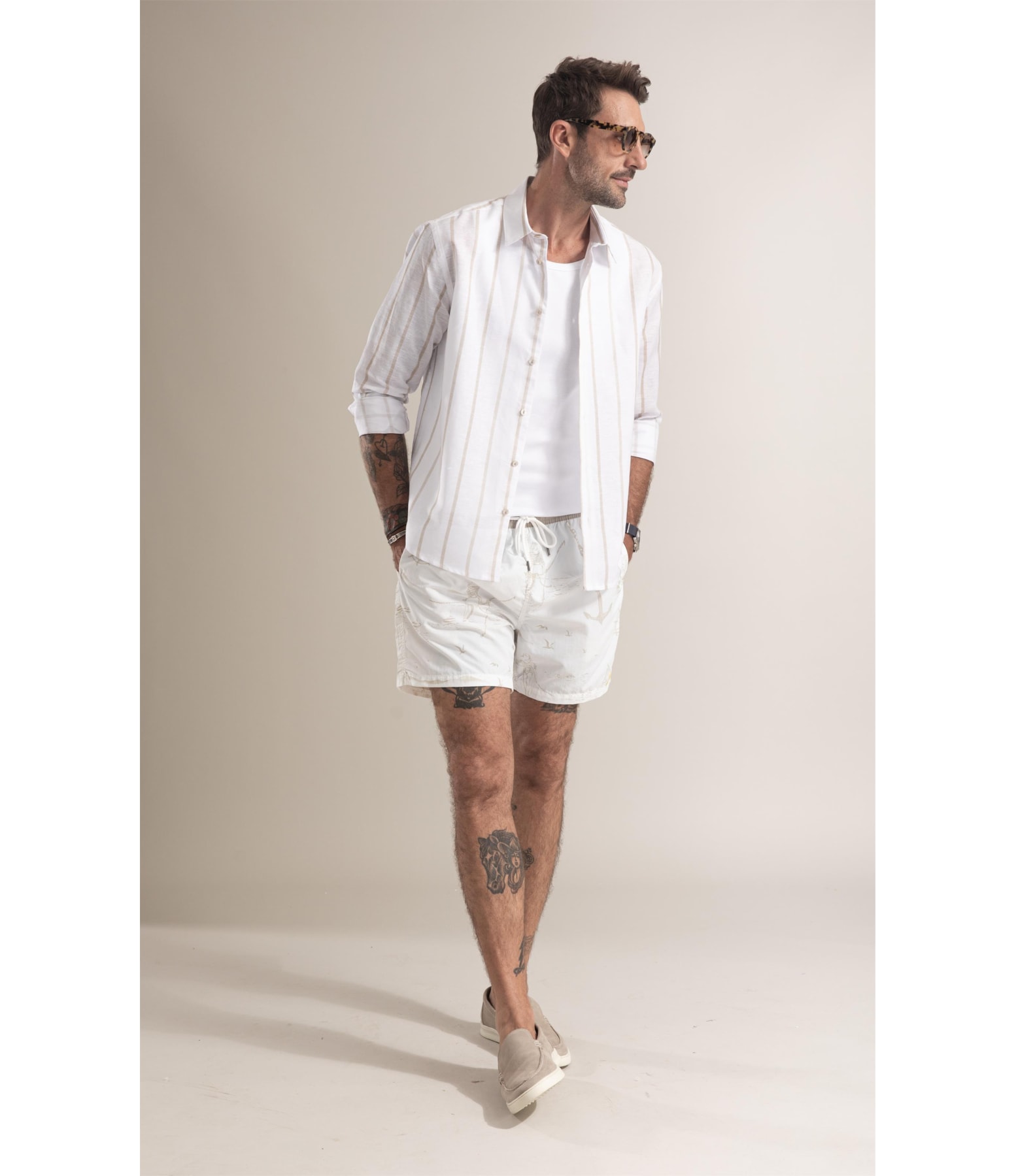 Camisa Cannes Linho Caqui