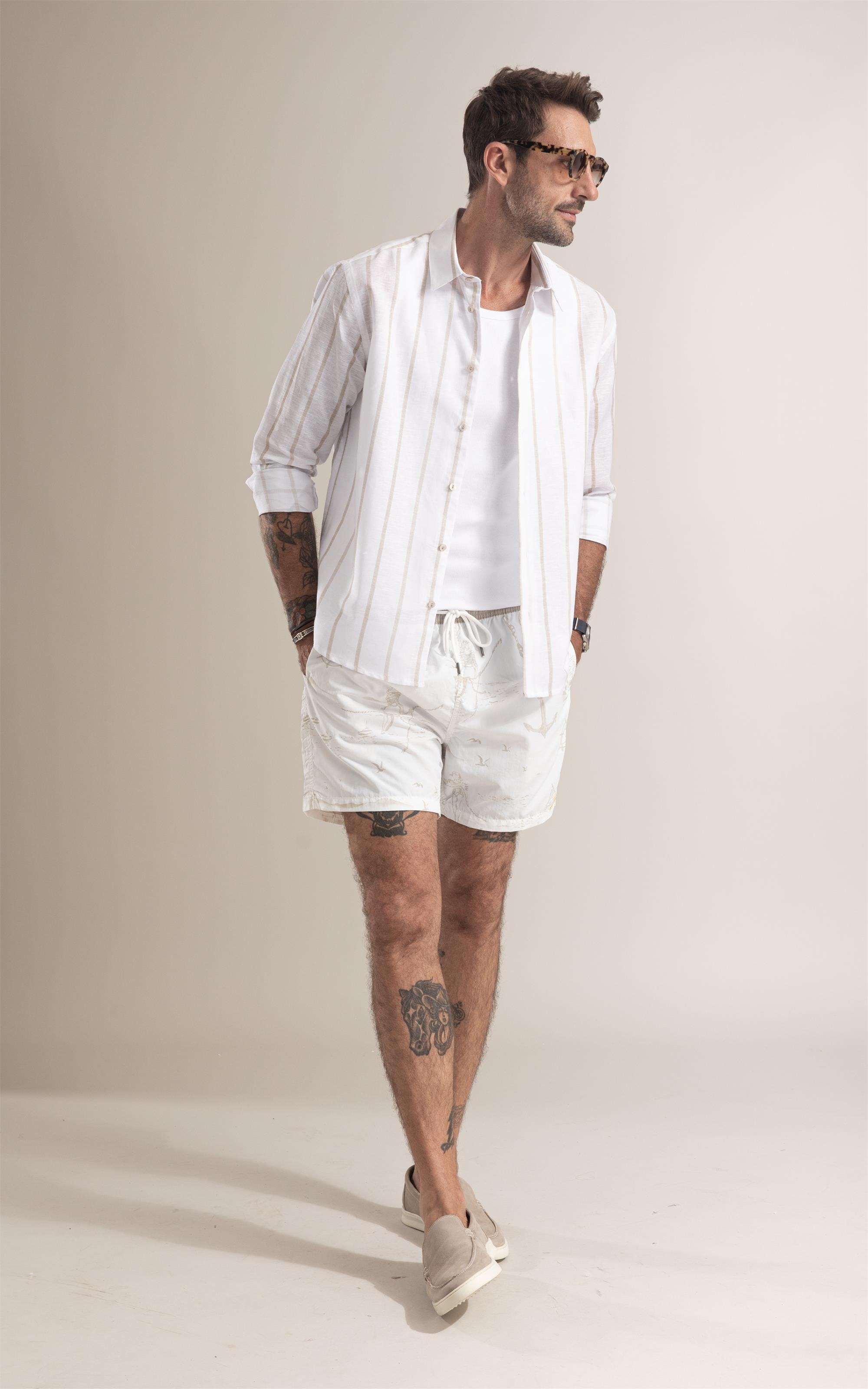 Camisa Cannes Linho Caqui