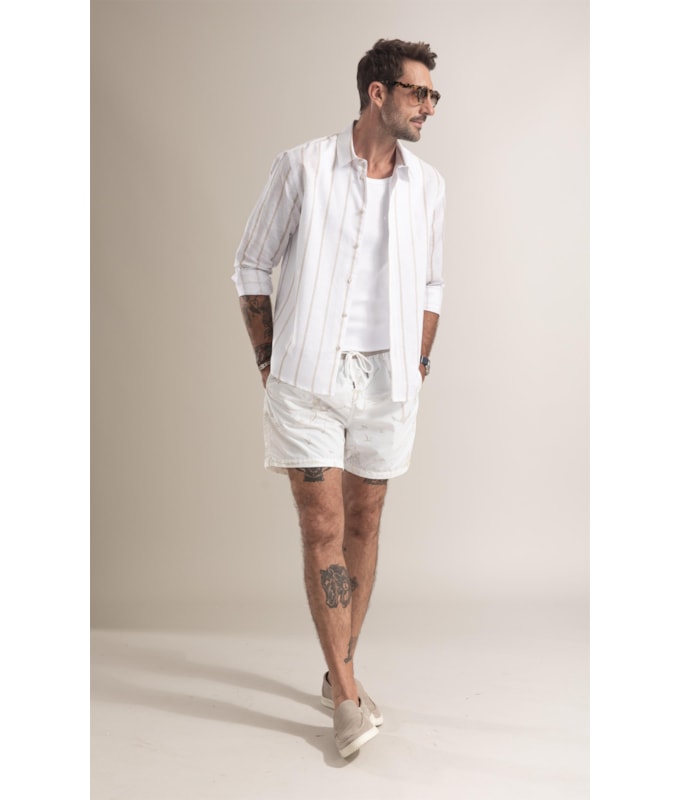 Camisa Cannes Linho Caqui