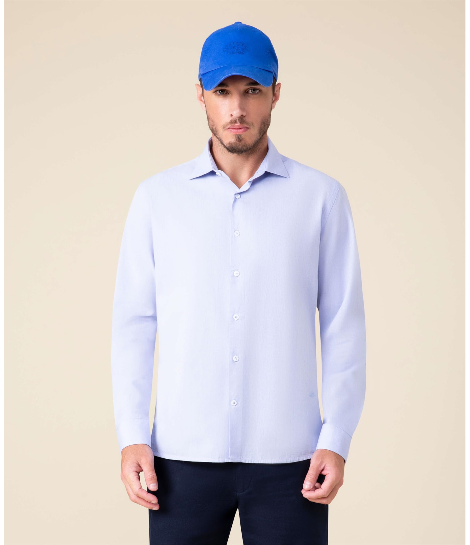 Camisa Capri Mescla Ml Azul Bic