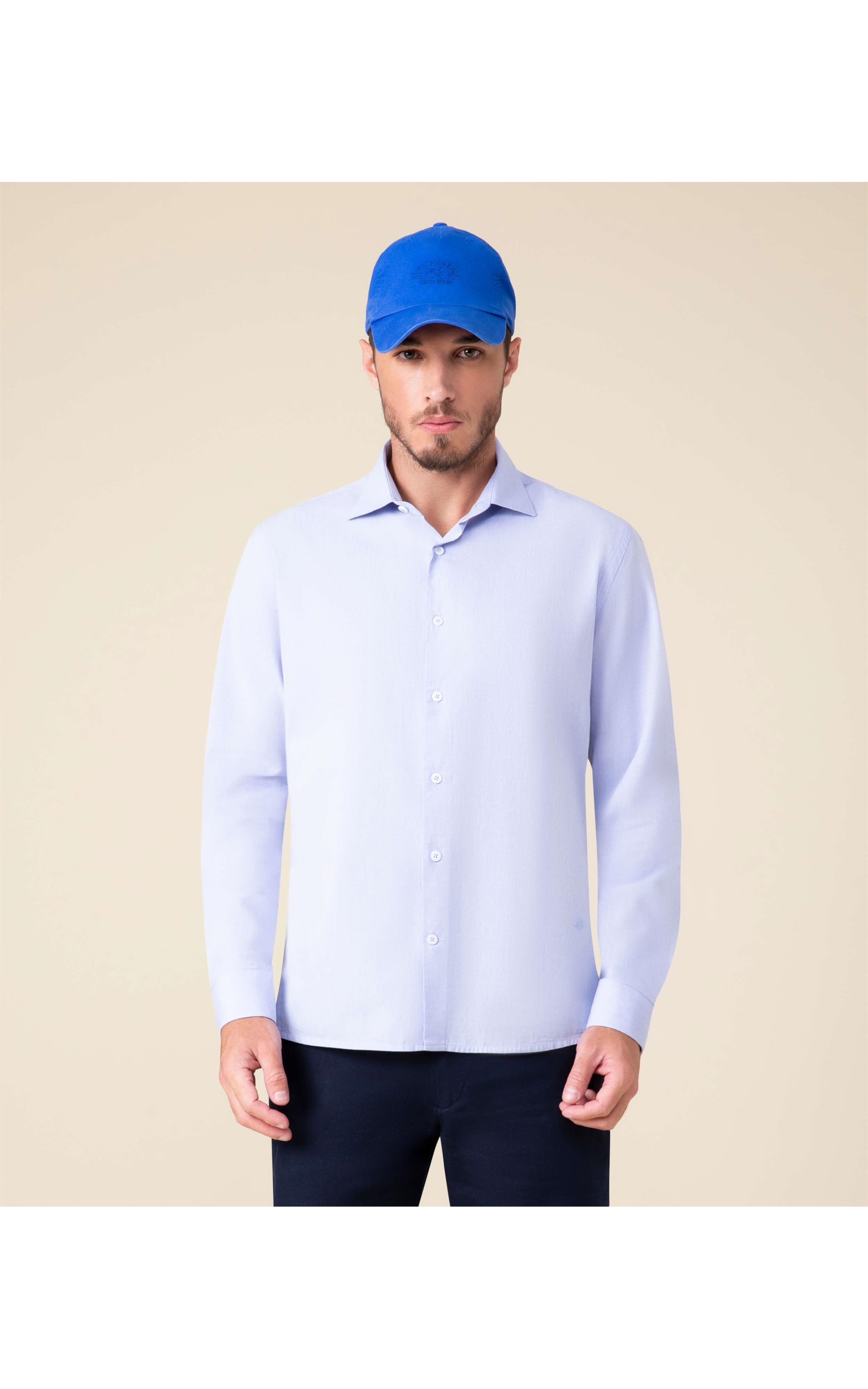 Camisa Capri Mescla Ml Azul Bic