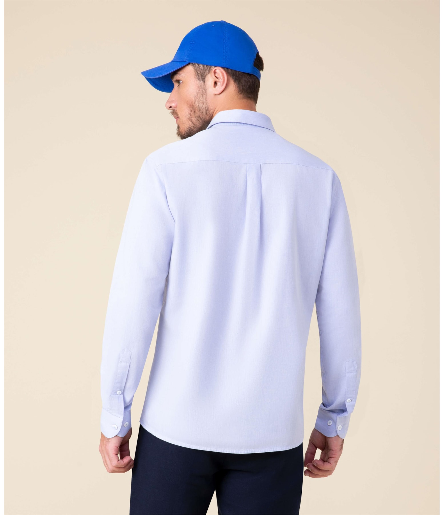 Camisa Capri Mescla Ml Azul Bic