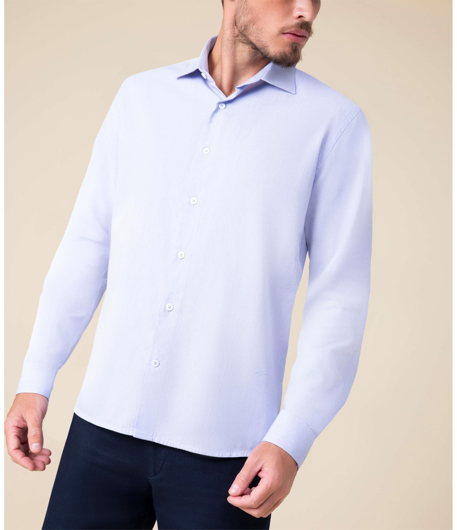 Camisa Capri Mescla Ml Azul Bic