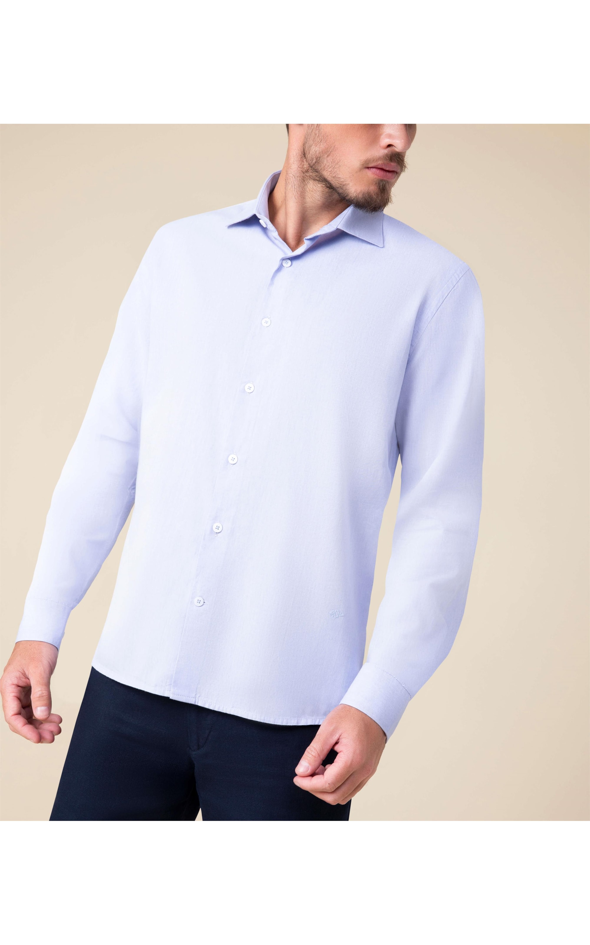 Camisa Capri Mescla Ml Azul Bic
