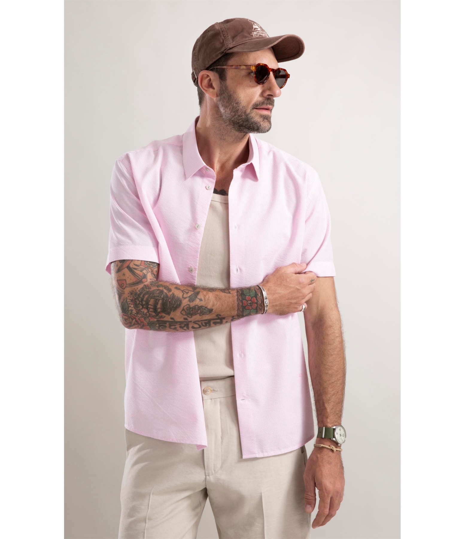 Camisa Casual Rosa