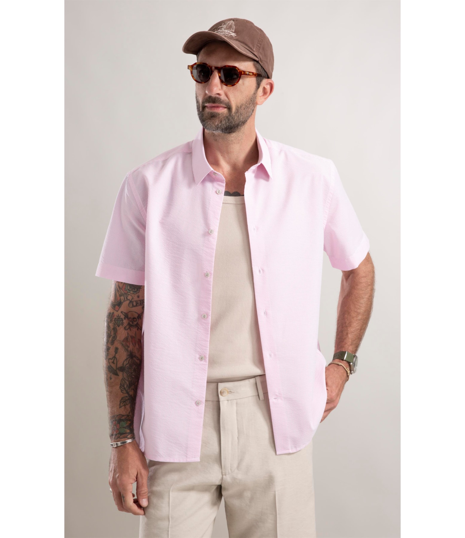 Camisa Casual Rosa