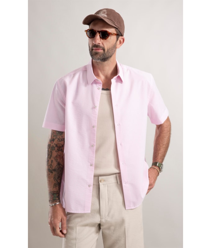 Camisa Casual Rosa