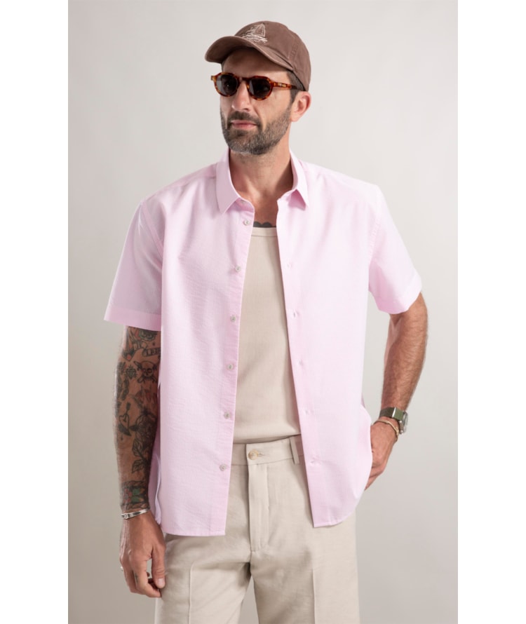 Camisa Casual Rosa