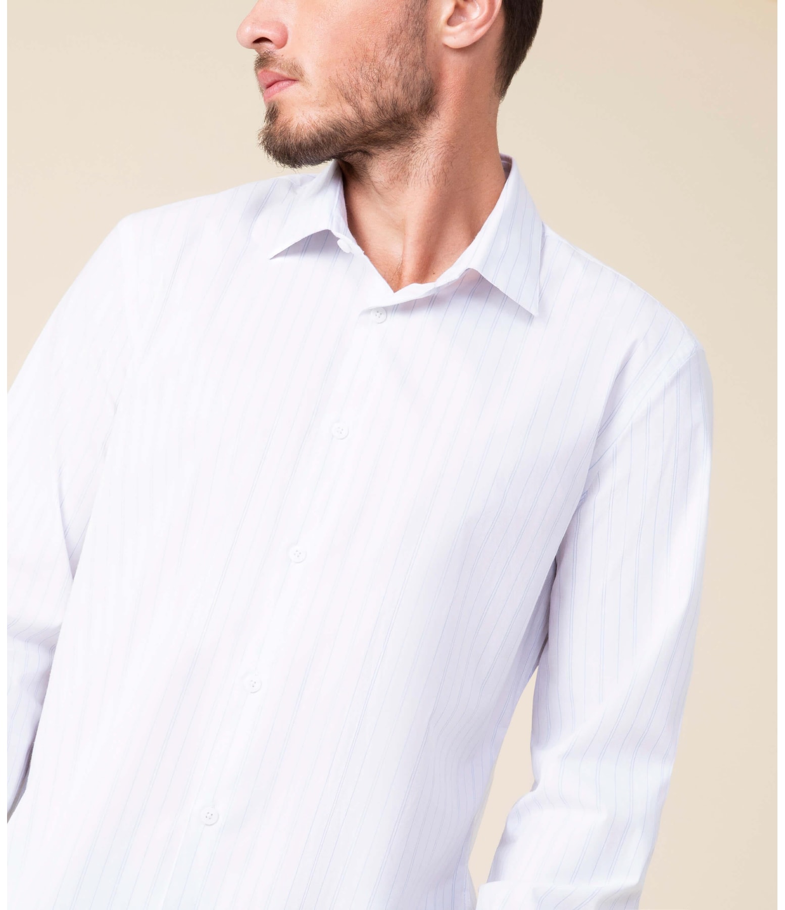 Camisa Cauã Traveller Ft Listrado Ml Azul Claro