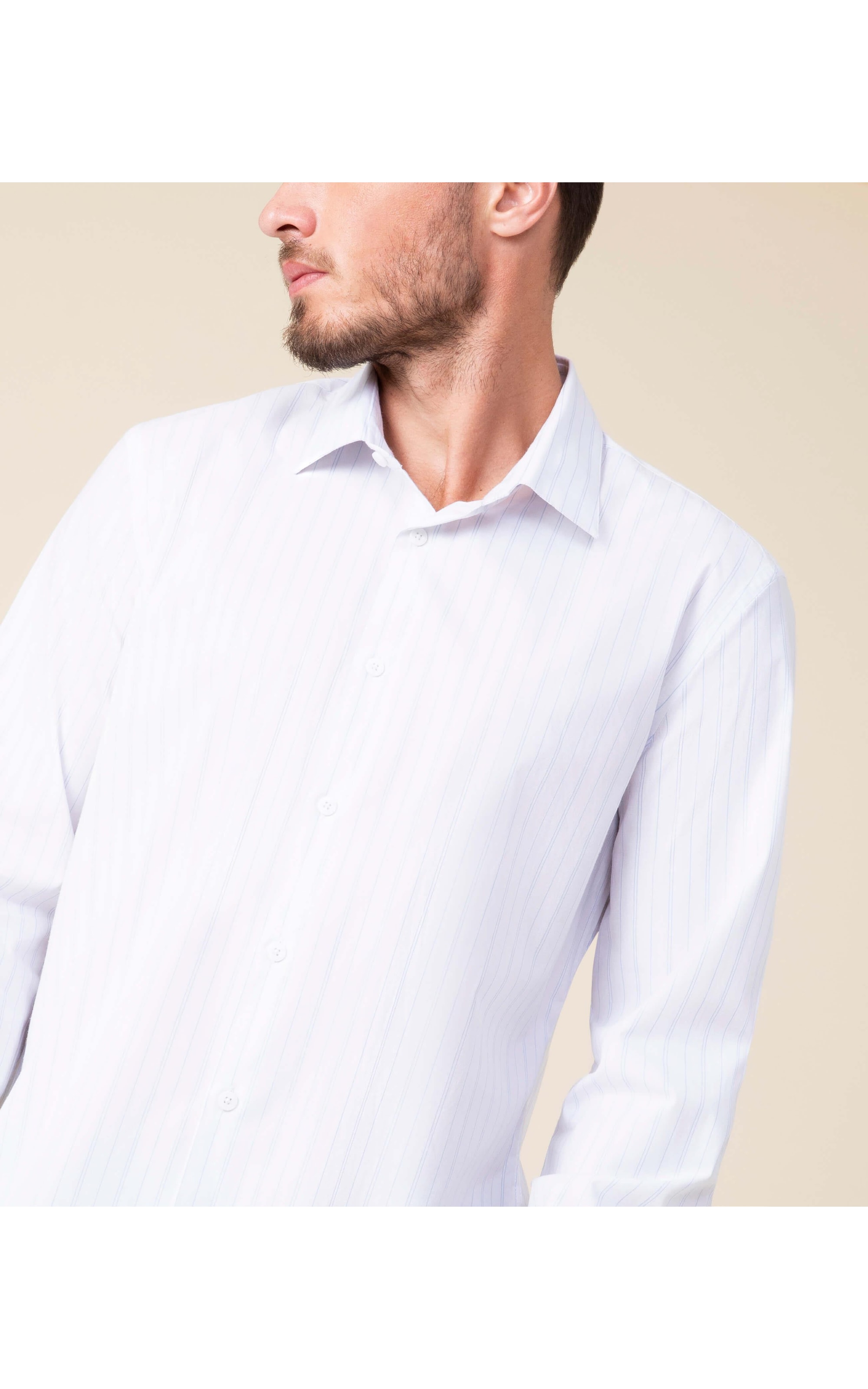 Camisa Cauã Traveller Ft Listrado Ml Azul Claro