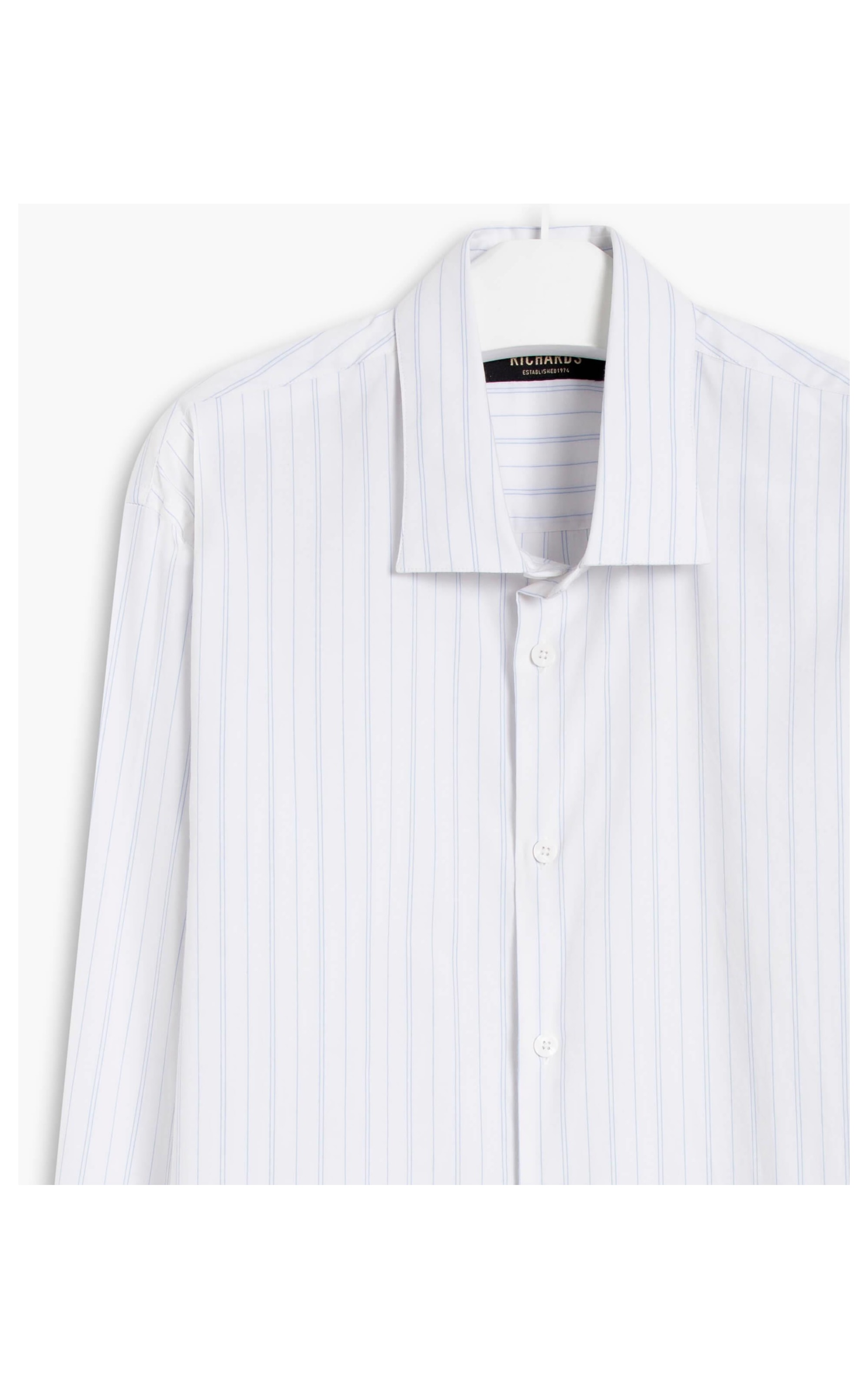 Camisa Cauã Traveller Ft Listrado Ml Azul Claro