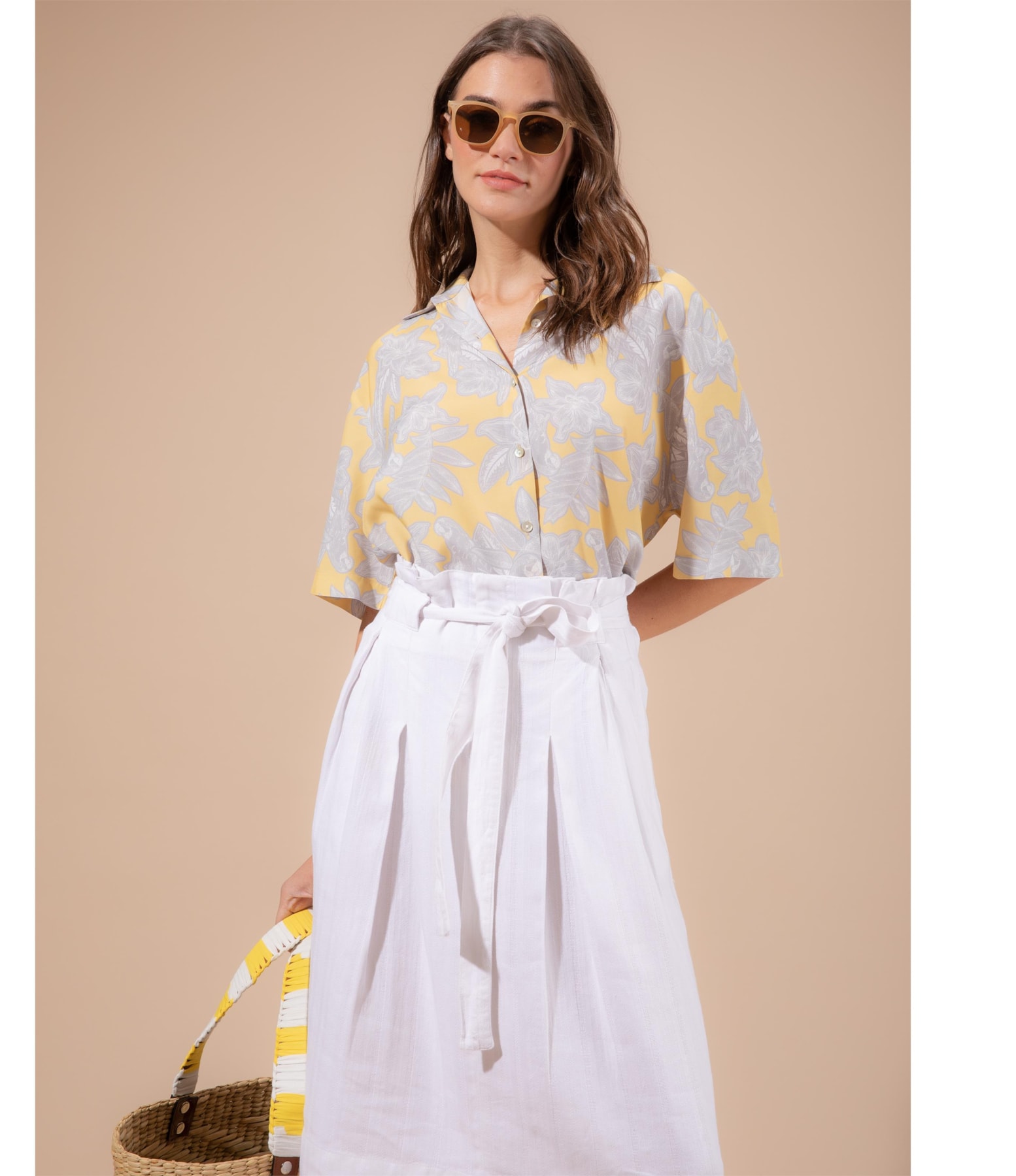 Camisa Ceci Macaw Viscose Amarelo