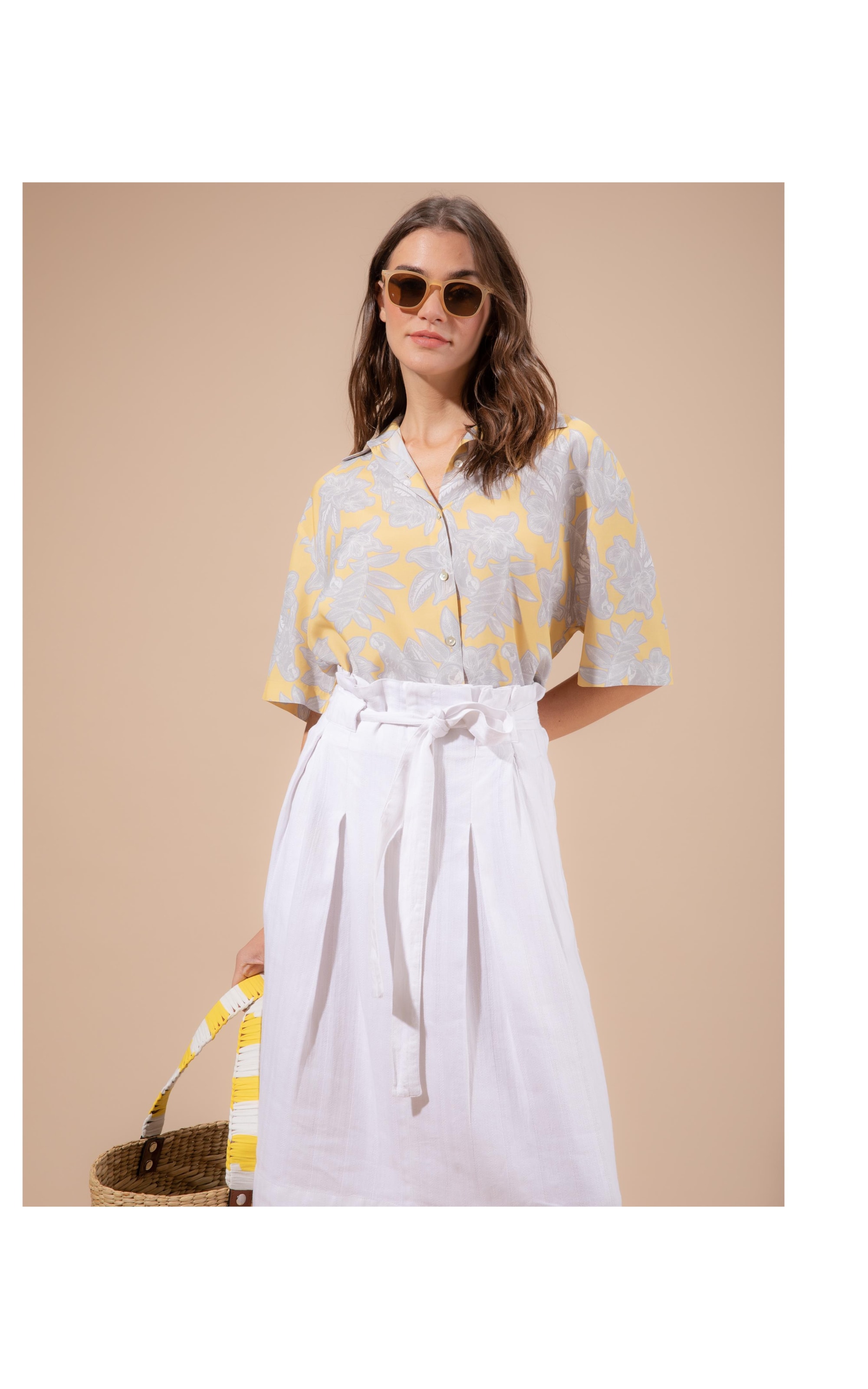Camisa Ceci Macaw Viscose Amarelo
