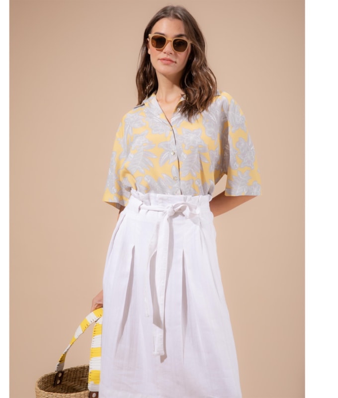 Camisa Ceci Macaw Viscose Amarelo