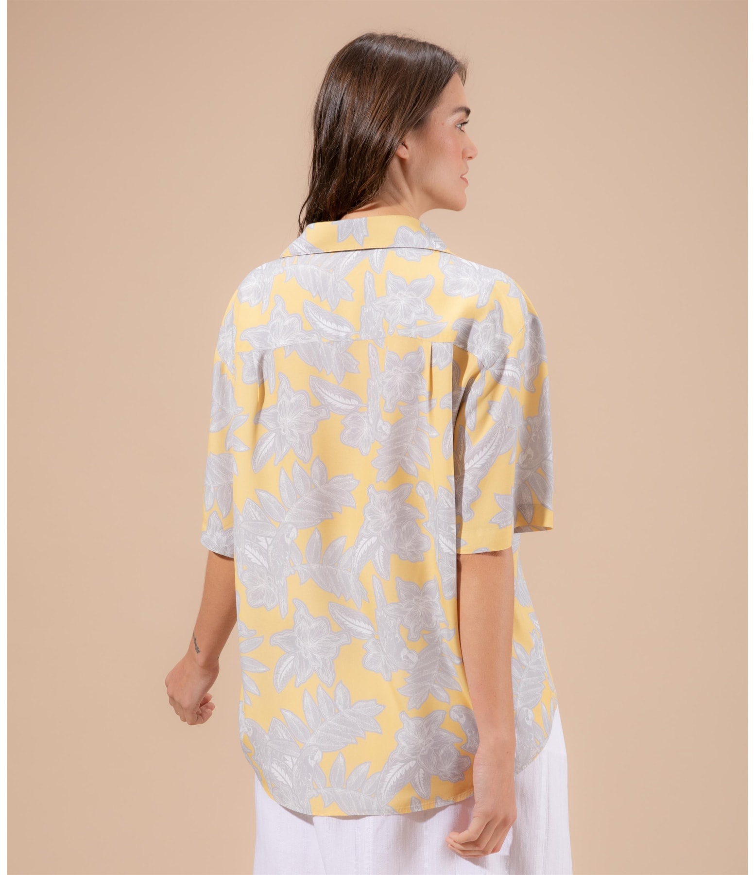 Camisa Ceci Macaw Viscose Amarelo