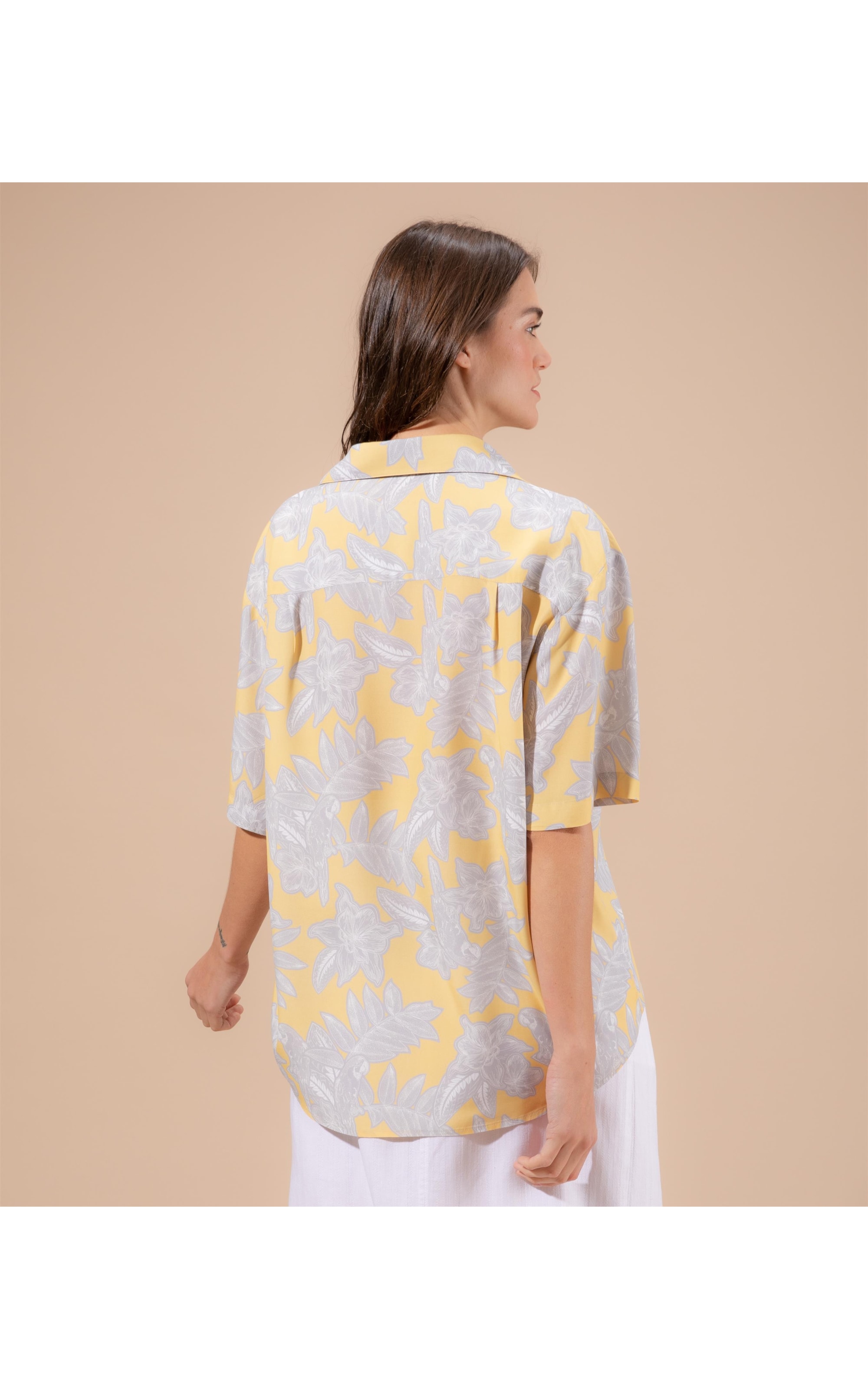 Camisa Ceci Macaw Viscose Amarelo