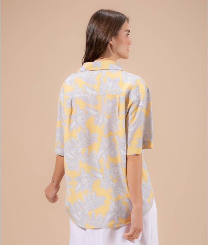 Camisa Ceci Macaw Viscose Amarelo