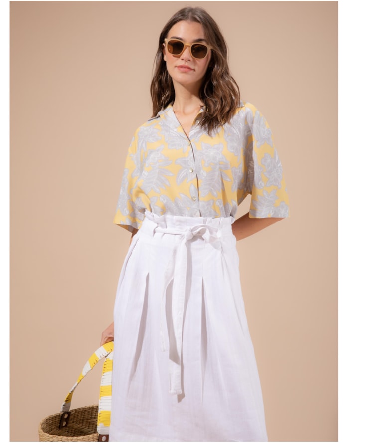 Camisa Ceci Macaw Viscose Amarelo