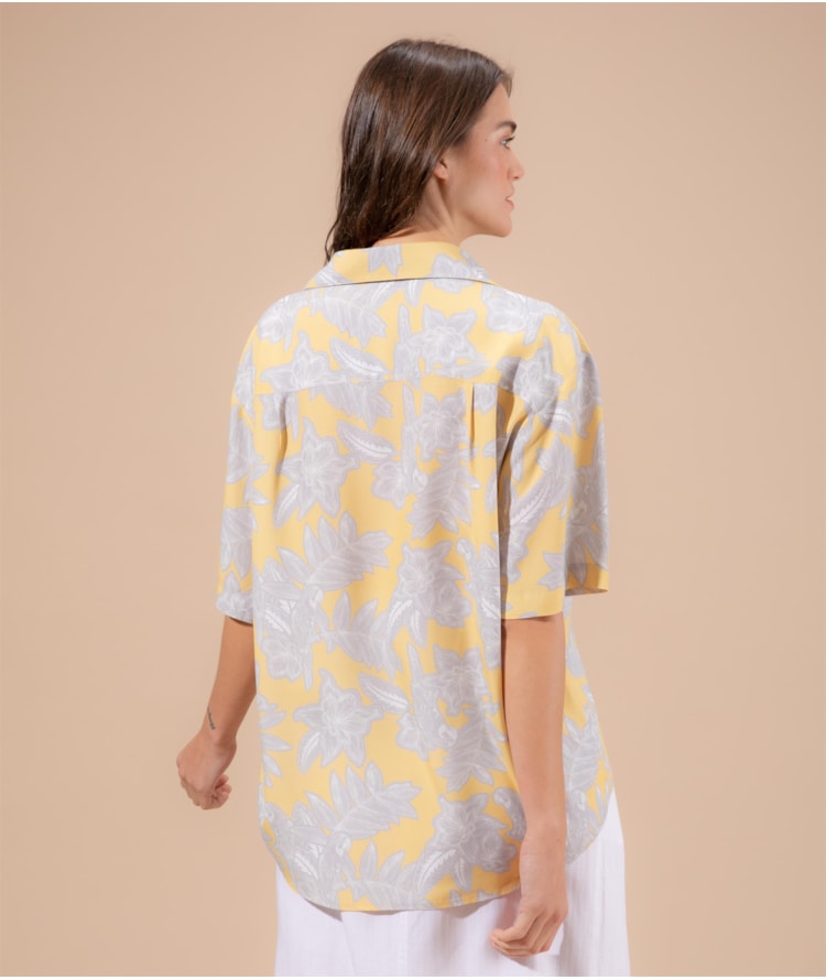Camisa Ceci Macaw Viscose Amarelo