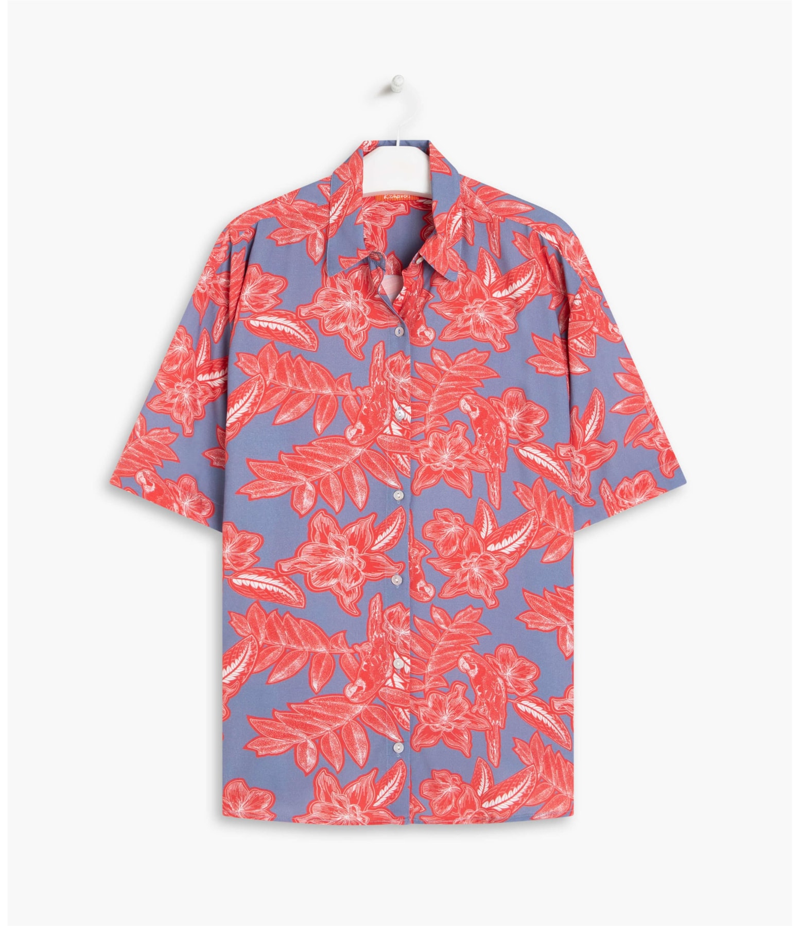 Camisa Ceci Macaw Viscose Azul Pervante