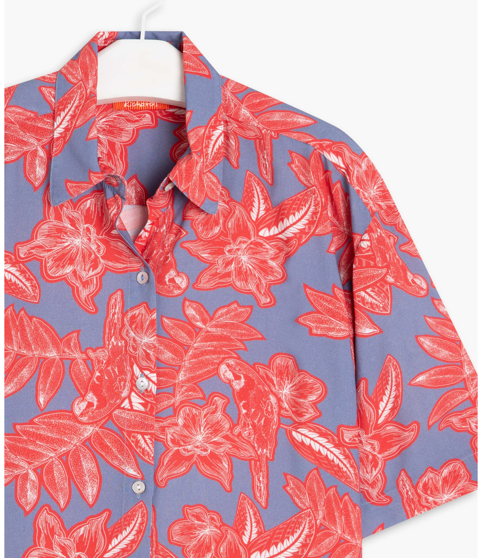 Camisa Ceci Macaw Viscose Azul Pervante
