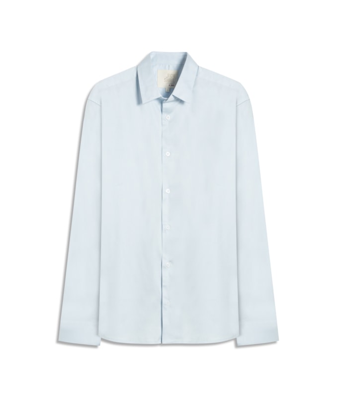 Camisa Cetim Ly Ml Azul Claro