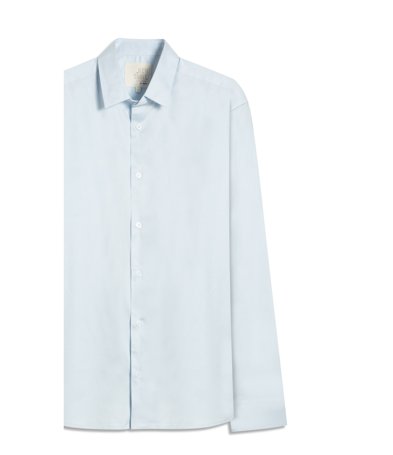 Camisa Cetim Ly Ml Azul Claro