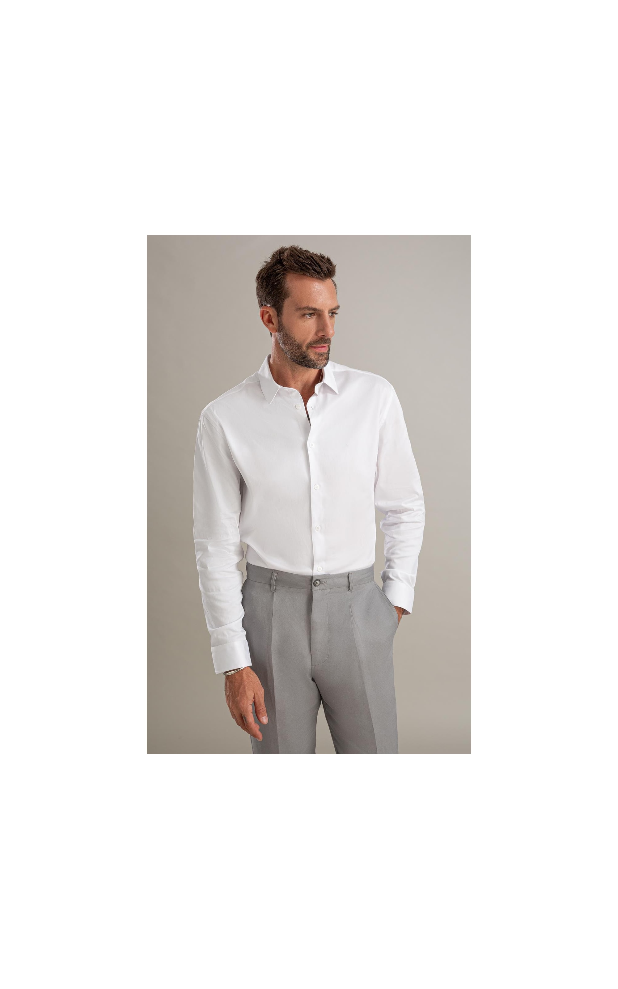Camisa Cetim Ly Ml Branco