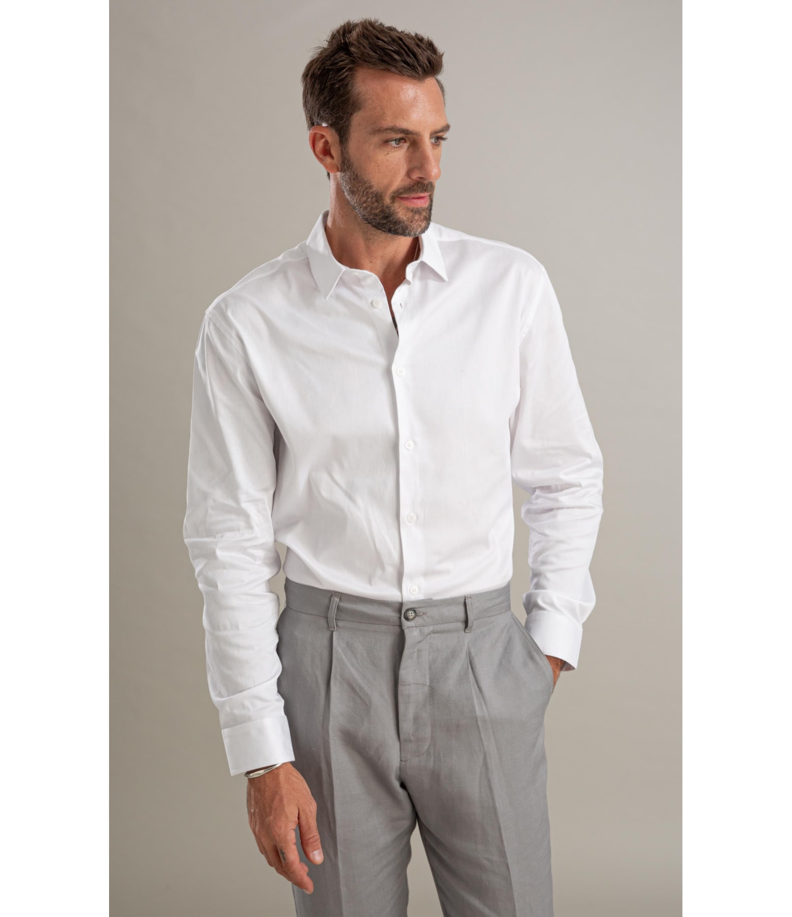 Camisa Cetim Ly Ml Branco