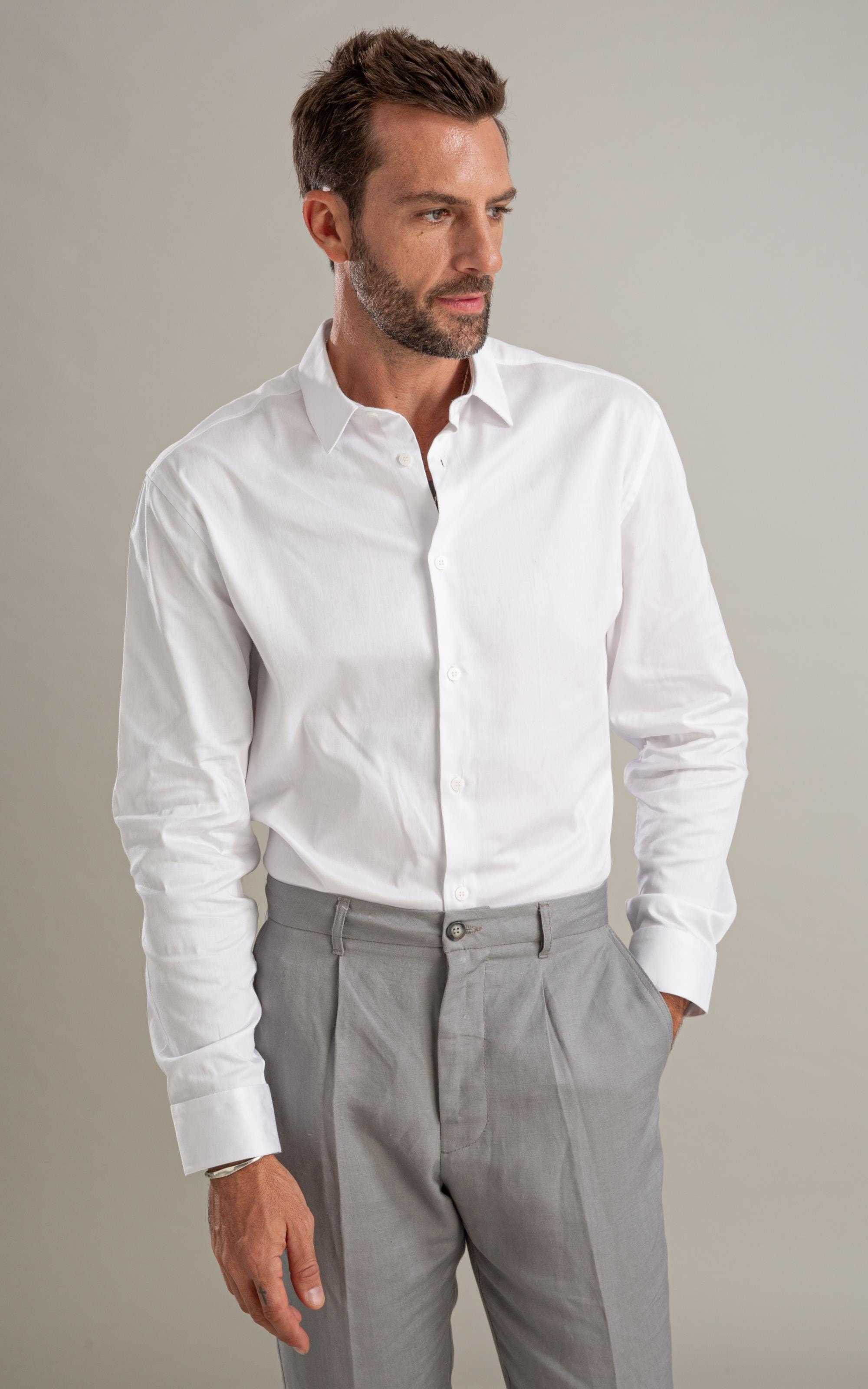 Camisa Cetim Ly Ml Branco