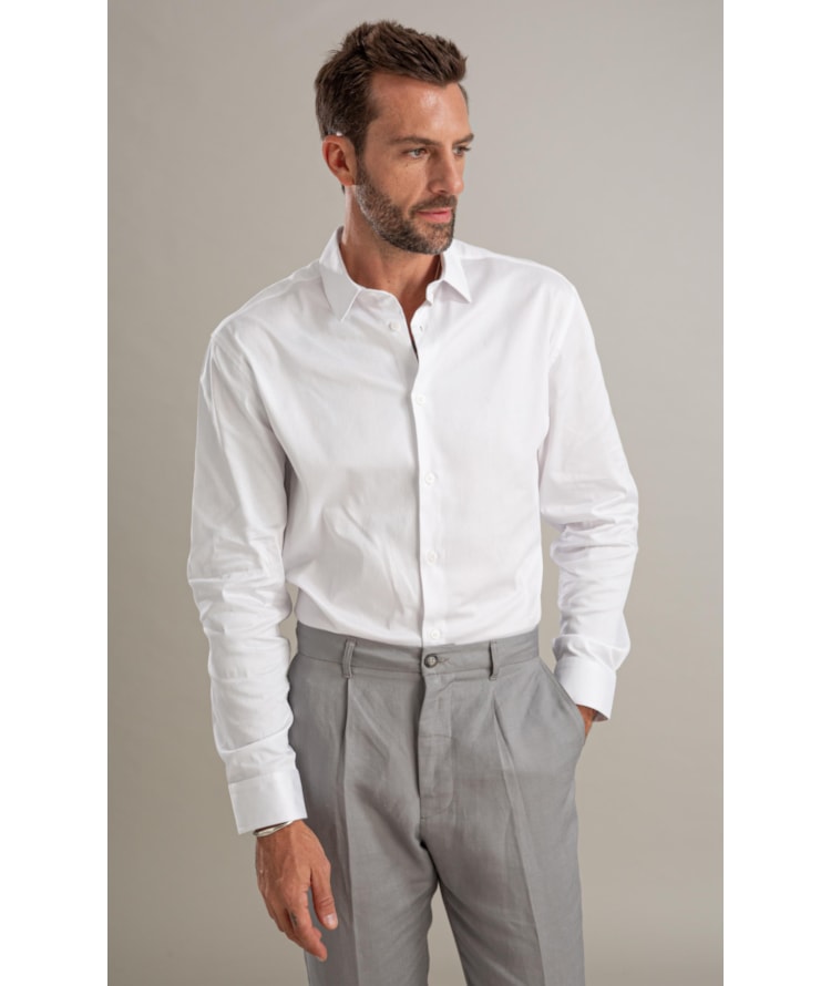 Camisa Cetim Ly Ml Branco