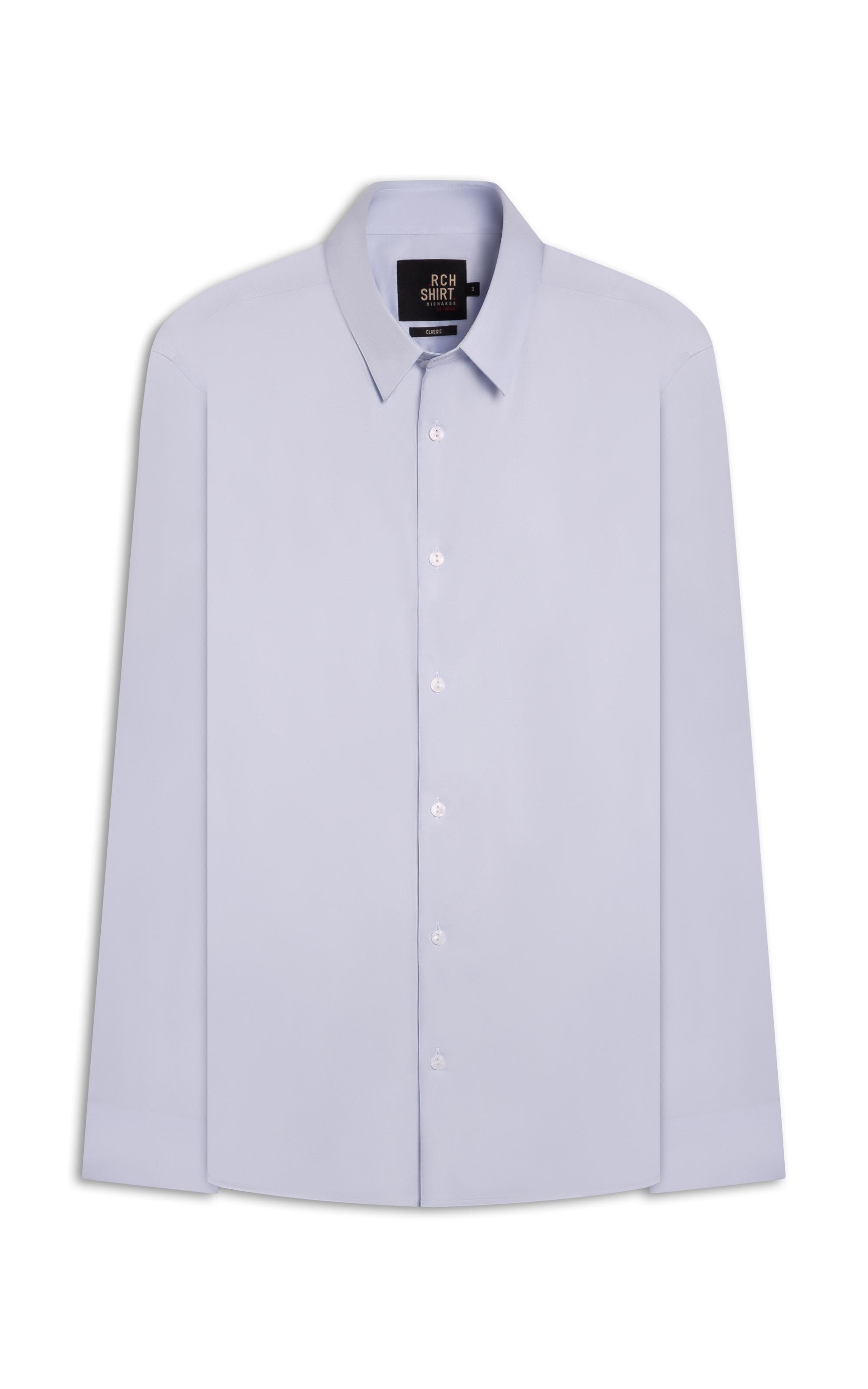 Camisa Cetim Lycra Ml Azul Claro