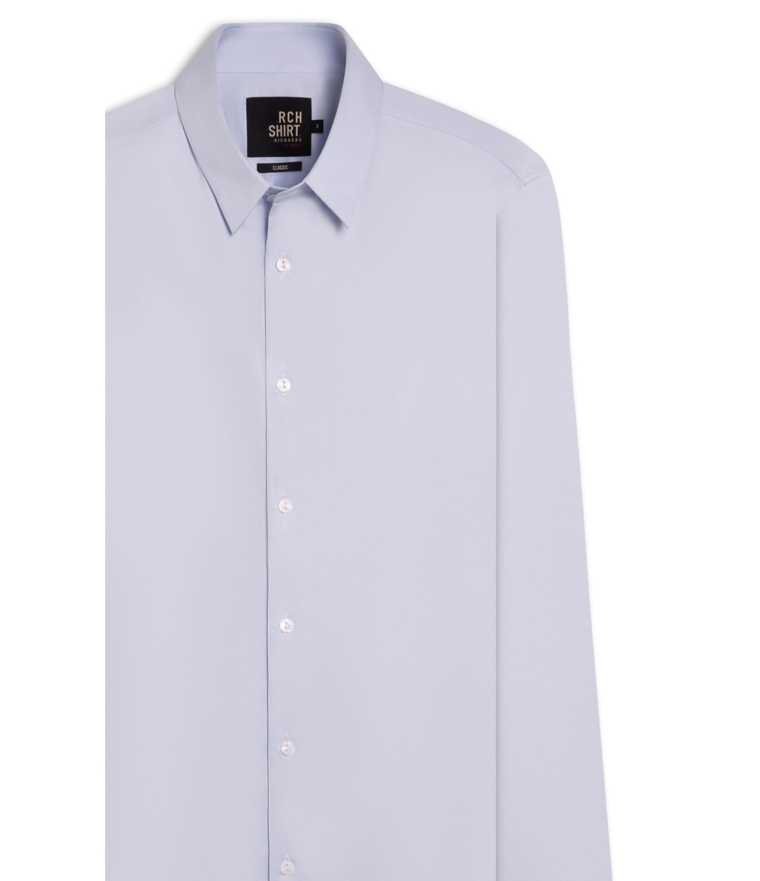 Camisa Cetim Lycra Ml Azul Claro