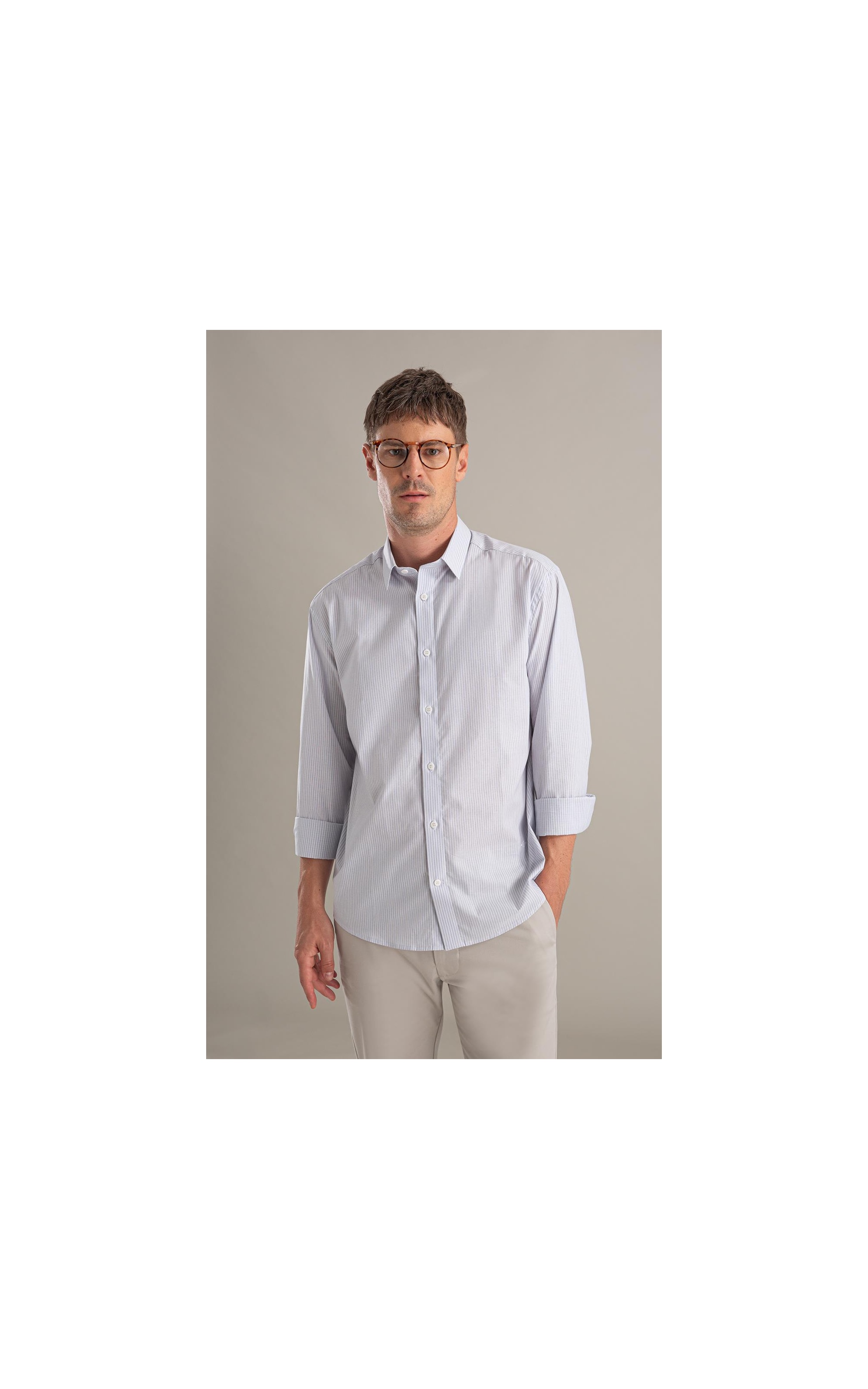 Camisa Cetim Lycra Ml  Branco