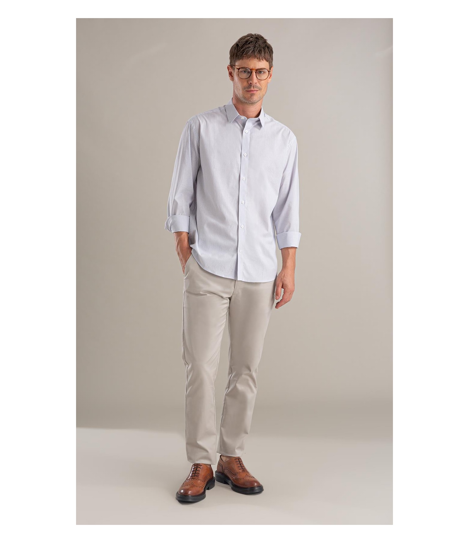 Camisa Cetim Lycra Ml  Branco