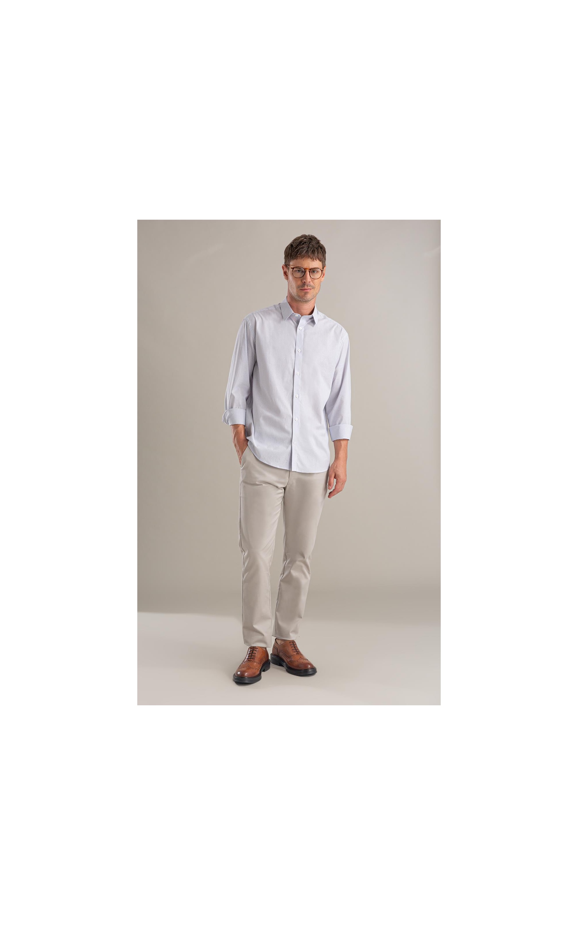 Camisa Cetim Lycra Ml  Branco