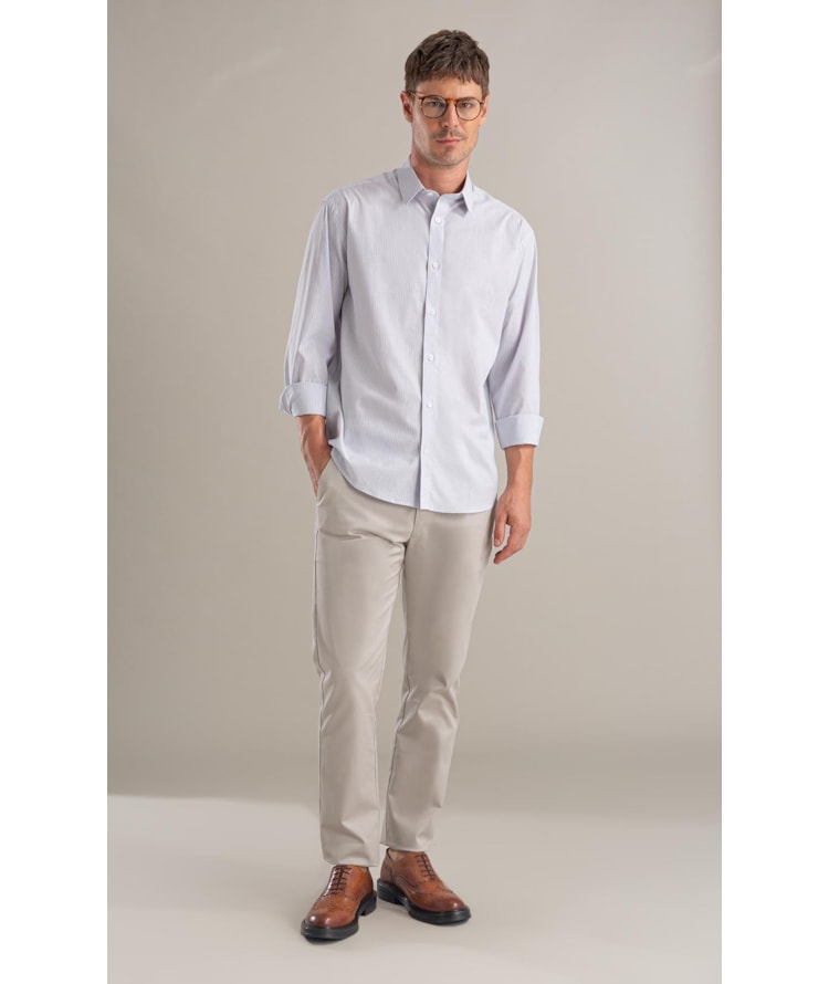 Camisa Cetim Lycra Ml  Branco