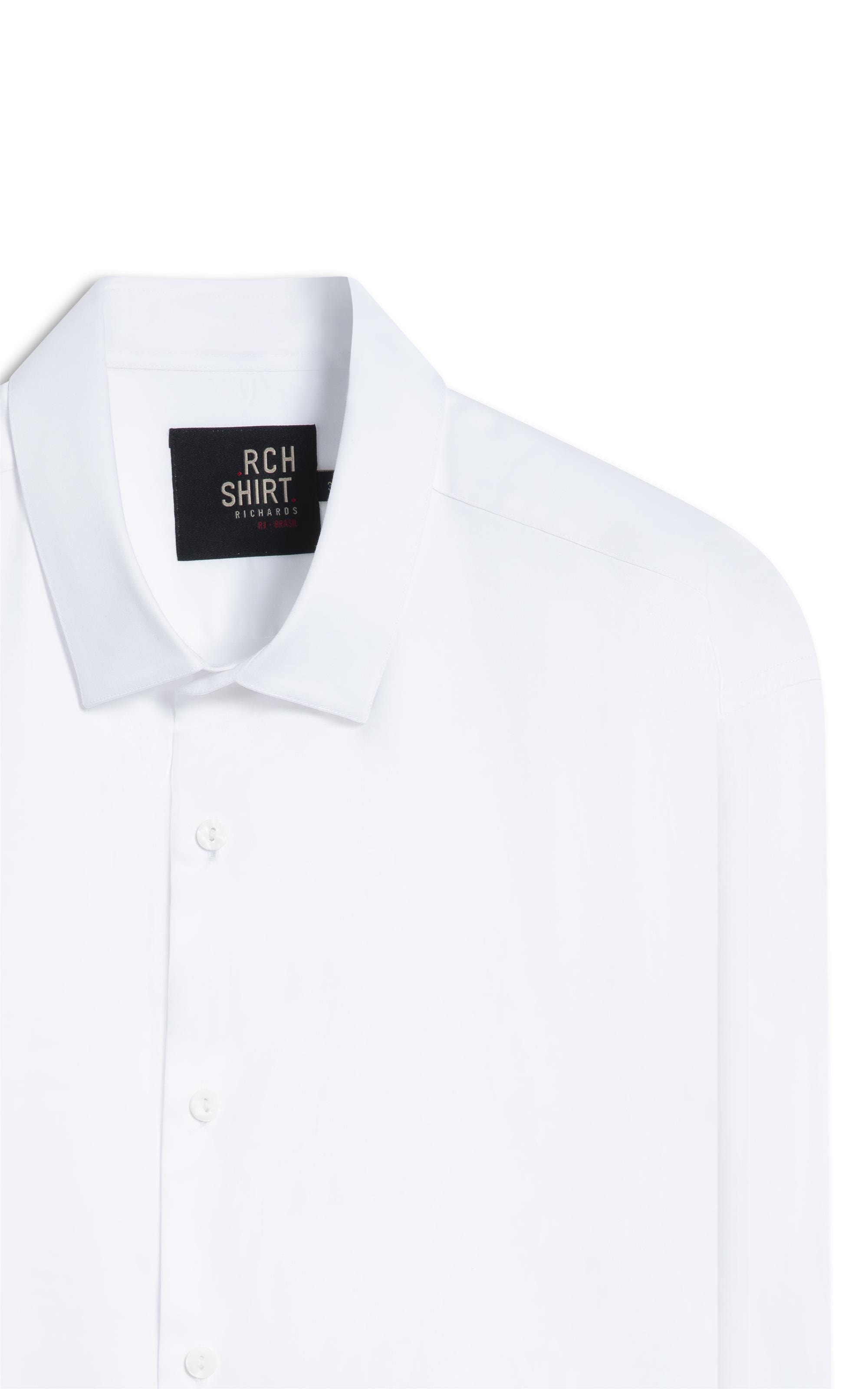 Camisa Cetim Lycra Ml  Branco