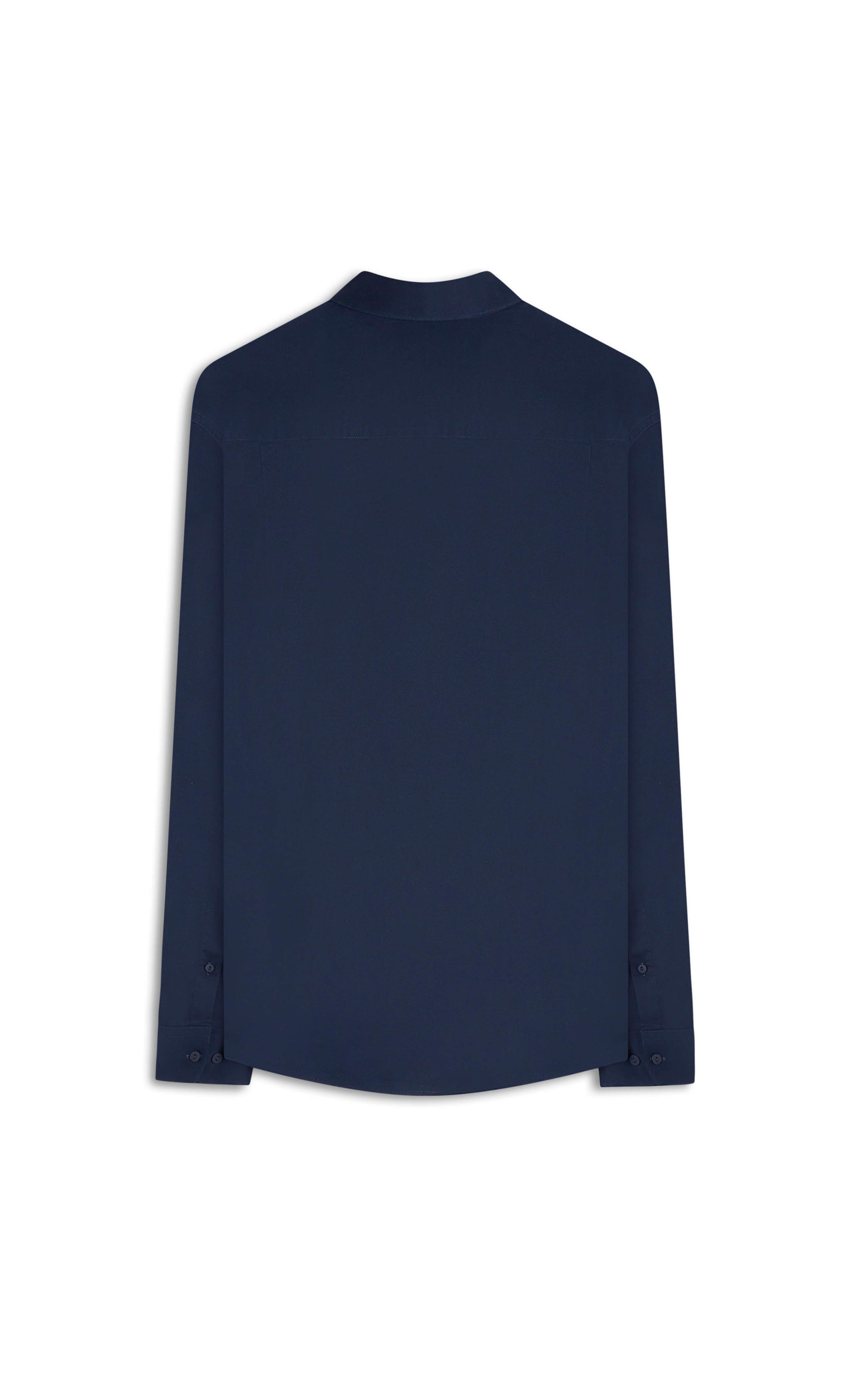 Camisa Cetim Lycra Ml Dark Navy