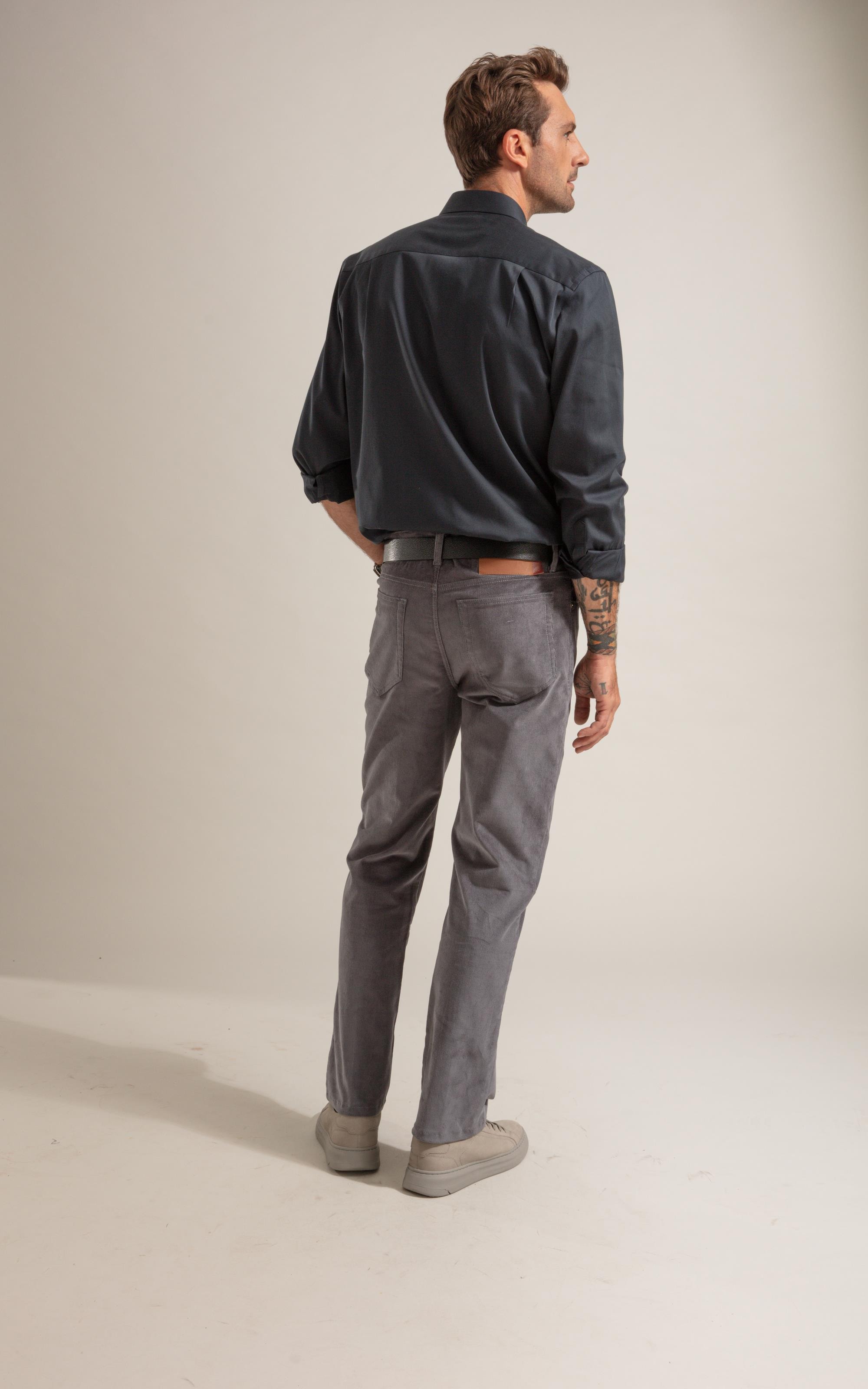 Camisa Cetim Lycra Ml  Dark Navy